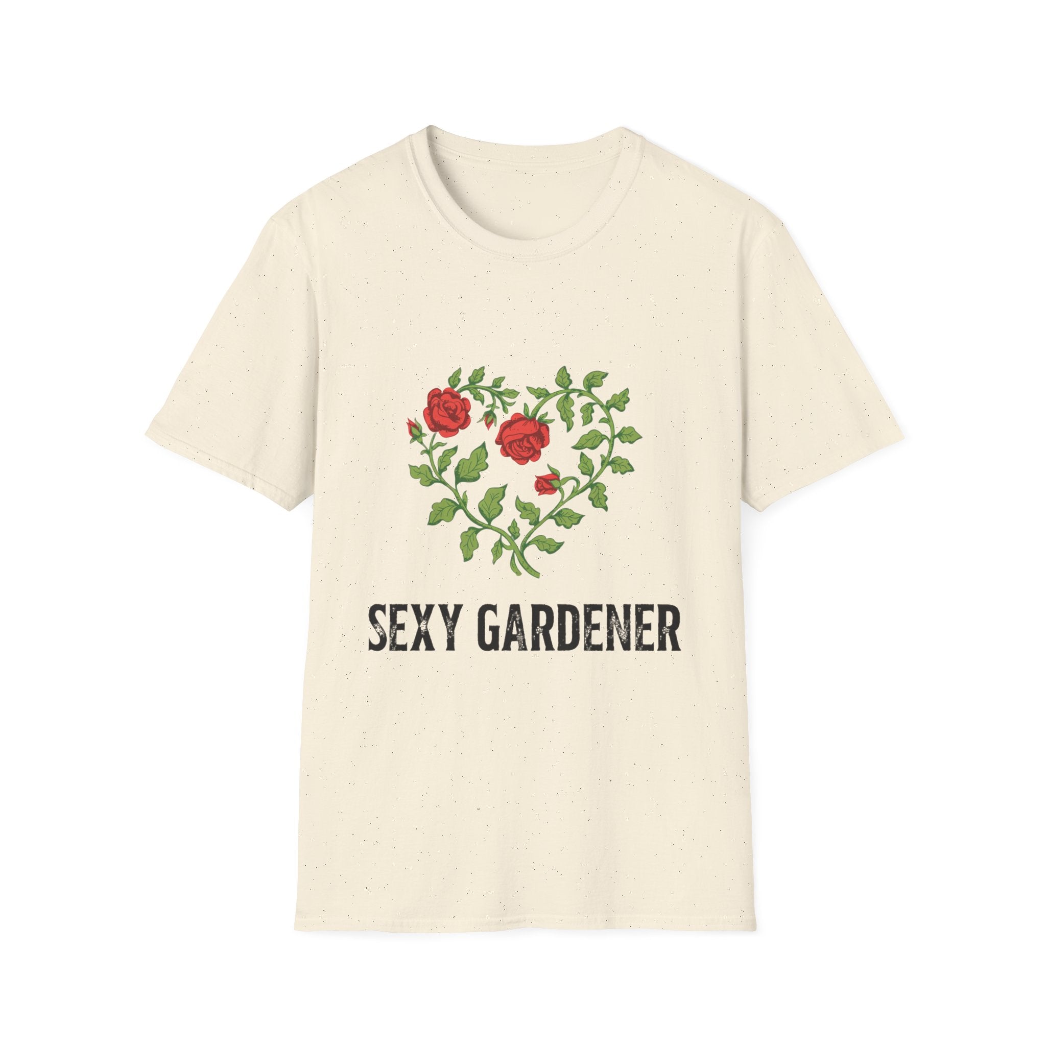 Sexy Gardener Rose Heart T-Shirt — Floral Gardening Tee for Plant Lovers