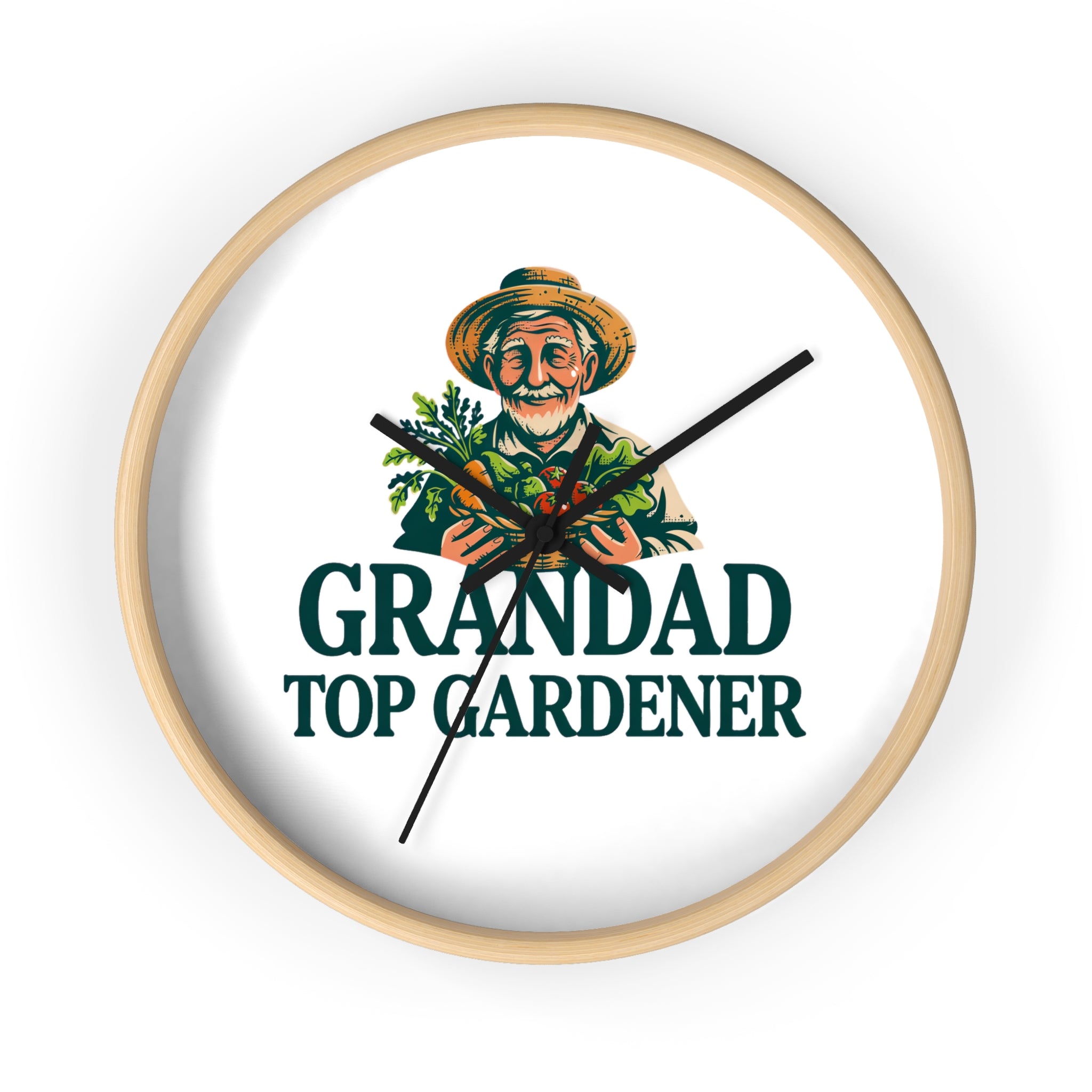 Grandad Top Gardener Wall Clock — Gift for Grandpa, Gardening Lover Decor