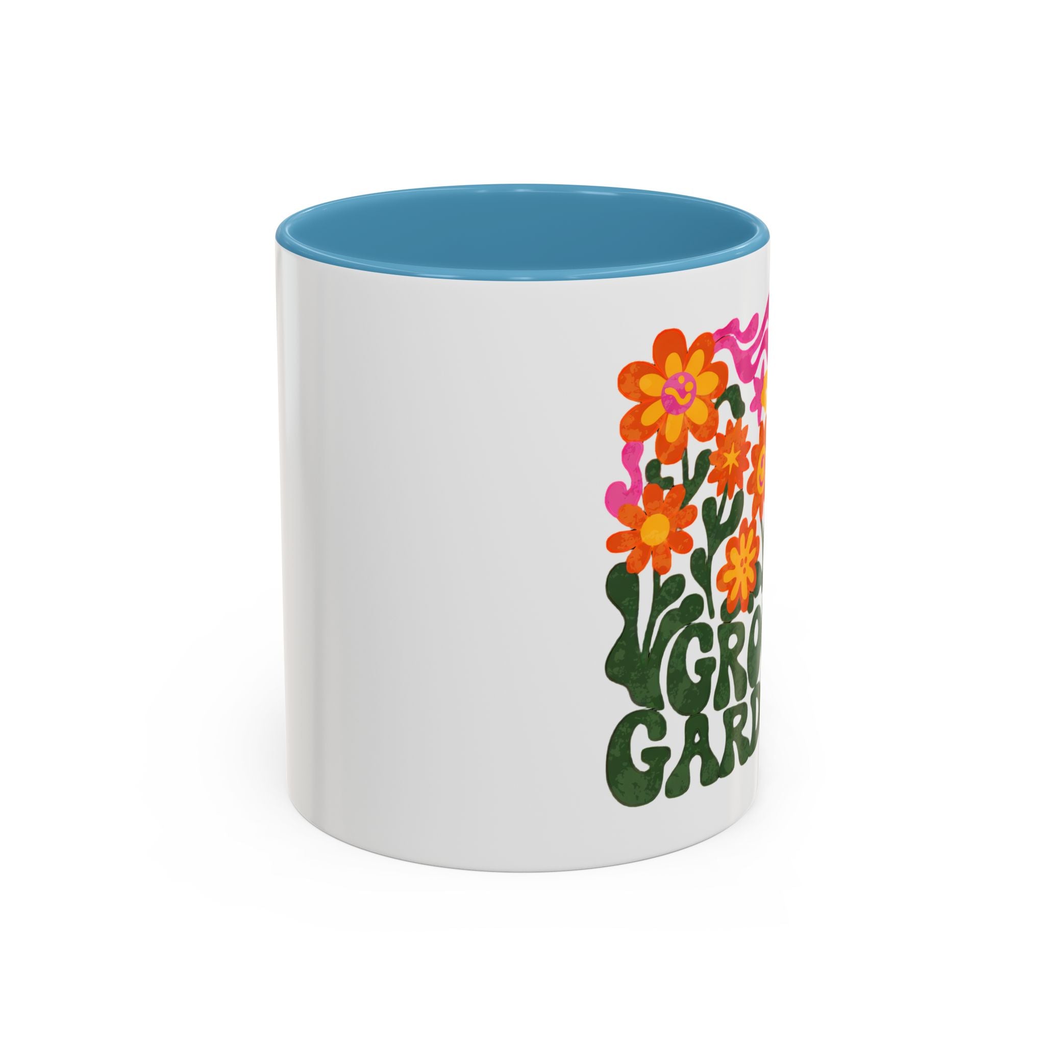 Groovy Gardener Accent Coffee Mug — Retro Floral Plant Lover Gift