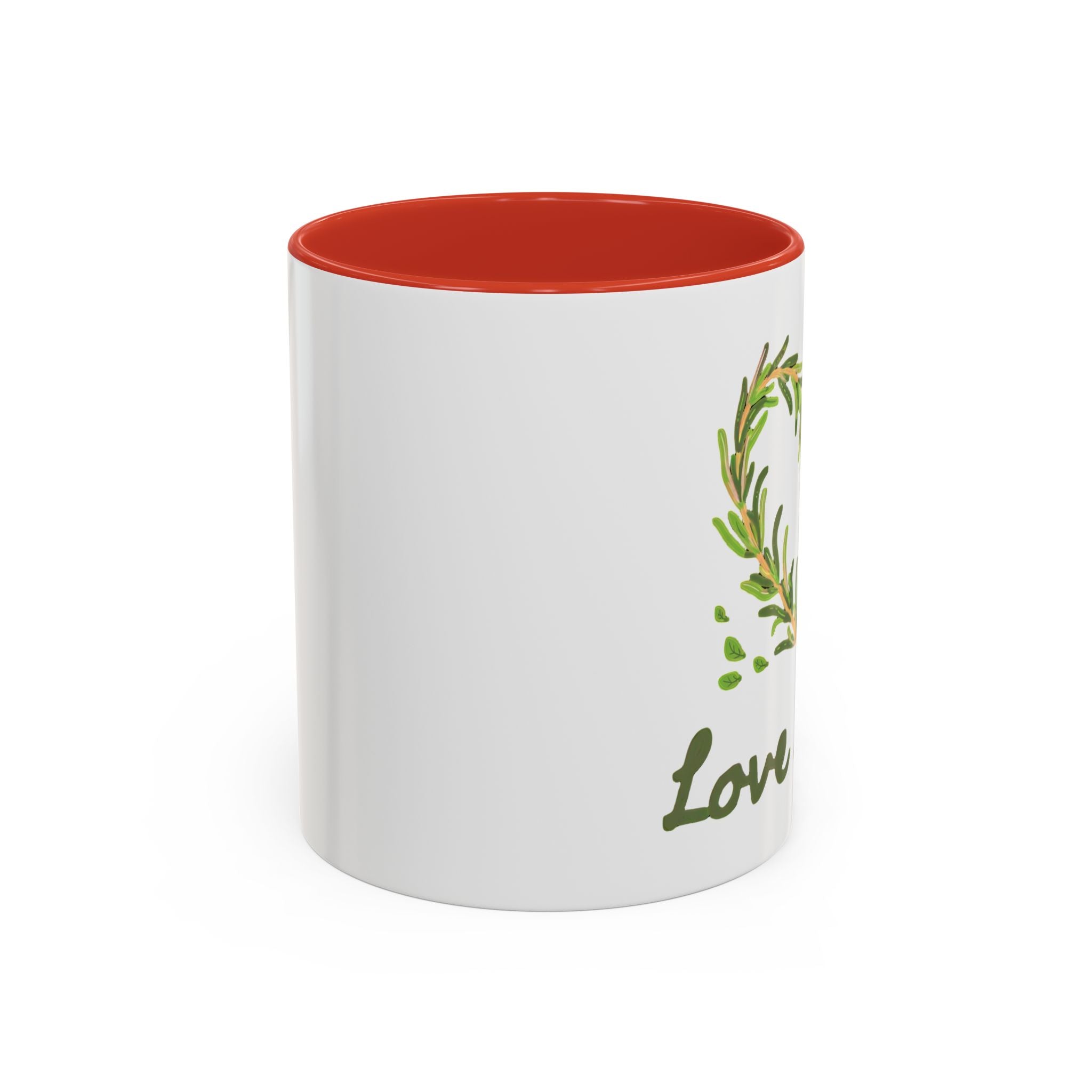 Herb Heart Accent Coffee Mug – “Love Herbs” Botanical Tea & Coffee Cup