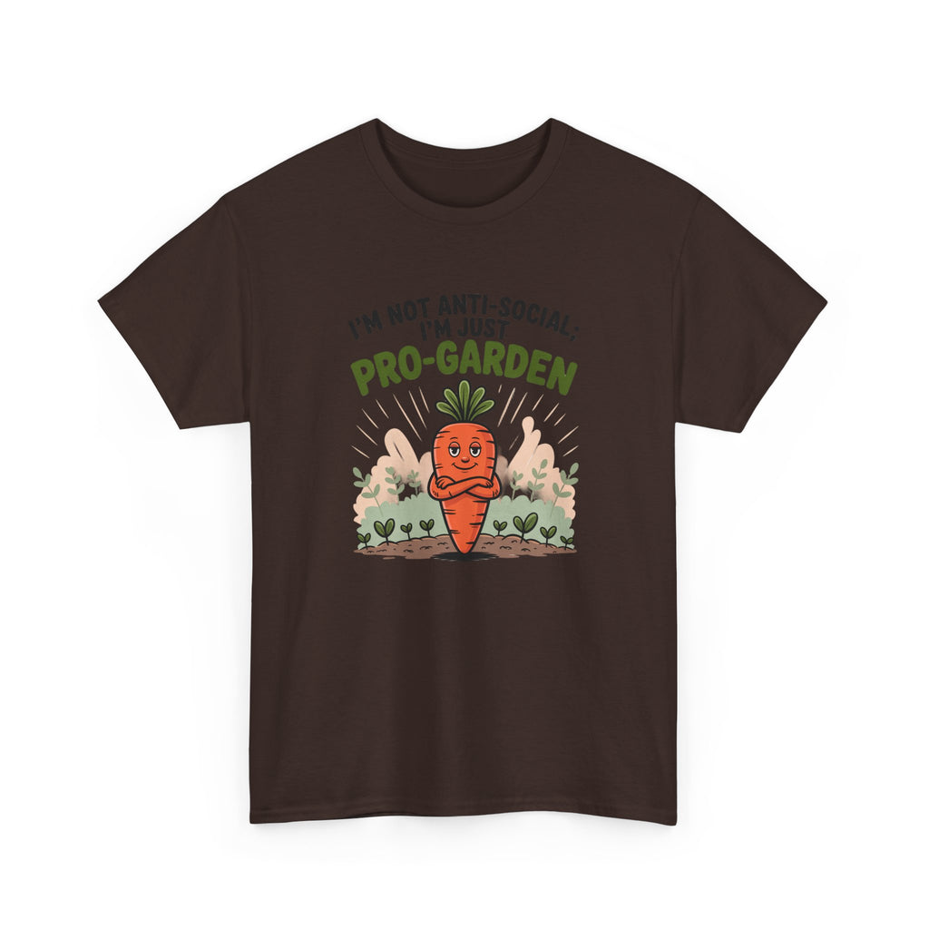Garden Lover T‑Shirt — "I’m Not Anti-Social, I’m Just Pro-Garden" Cute Carrot Tee