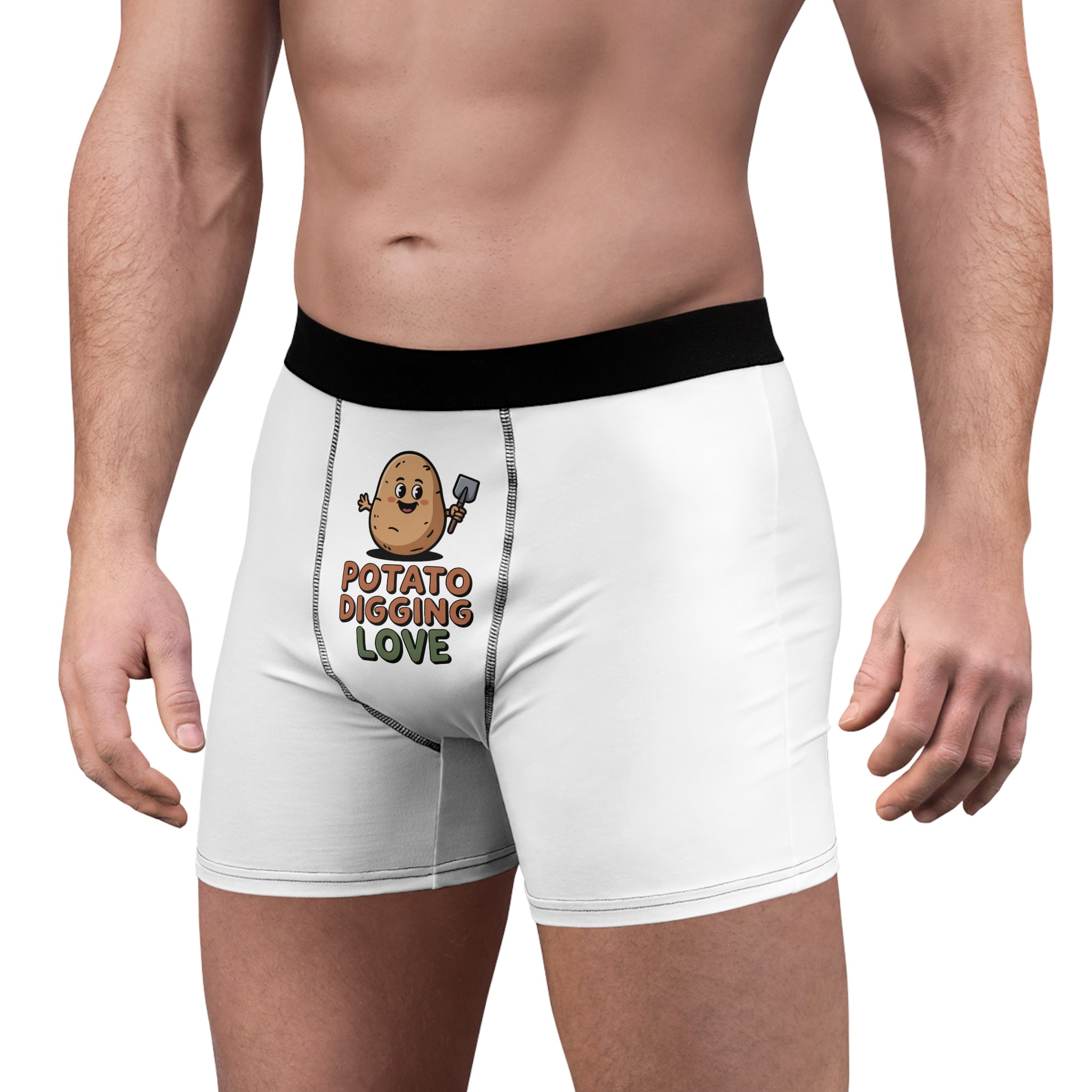 Potato Digging Love Boxer Briefs — Funny Gardening Men’s Underwear