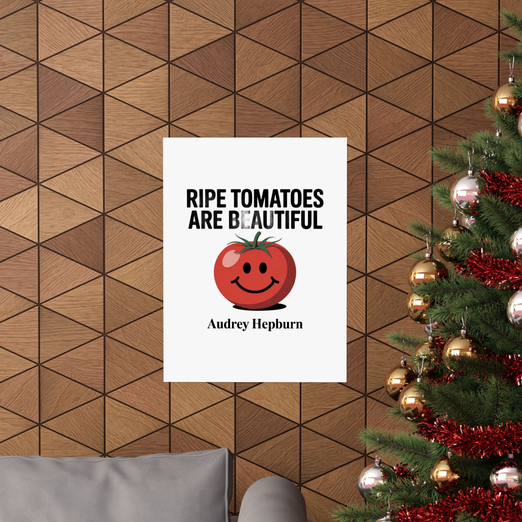 Tomato Quote Poster — “Ripe Tomatoes Are Beautiful” Audrey Hepburn Art Print