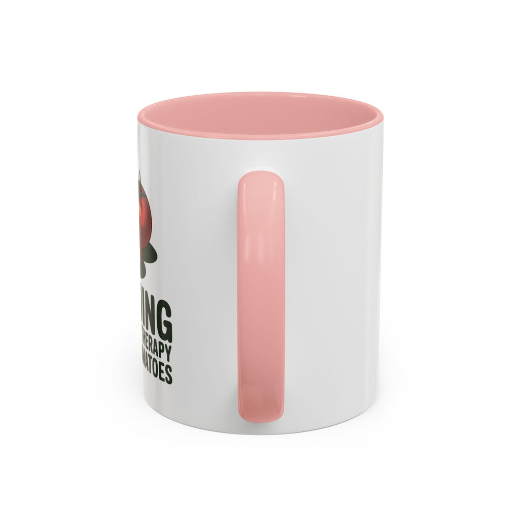 Gardening Coffee Mug – “Gardening Is Cheaper Than Therapy and You Get Tomatoes” Accent Mug