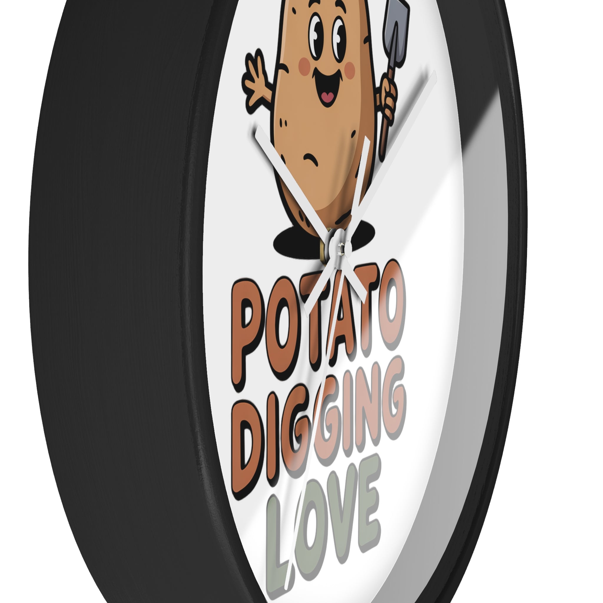 Potato Digging Love Wall Clock — Cute Gardener Kitchen Decor