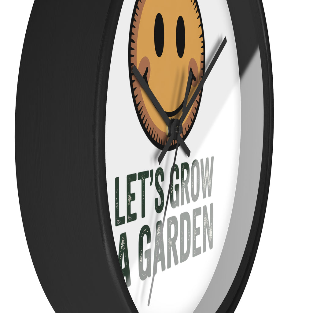 Garden Smile Wall Clock – "Let's Grow a Garden" Decorative Clock for Gardeners