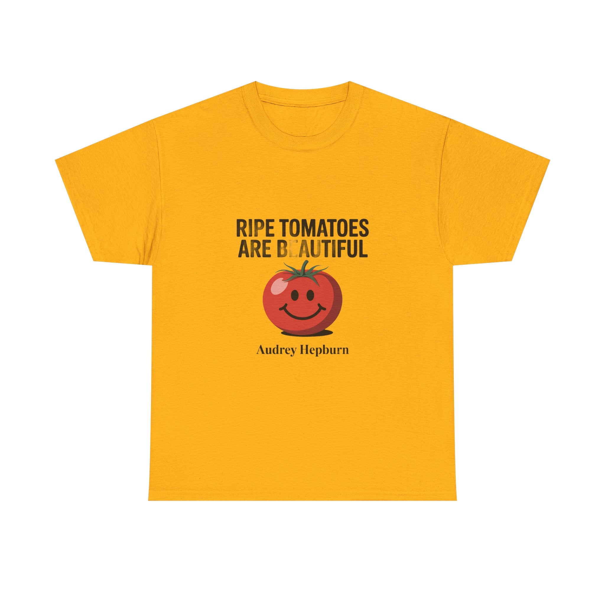 Tomato Smile Graphic Tee — "Ripe Tomatoes Are B.Autiful" Audrey Hepburn Quote