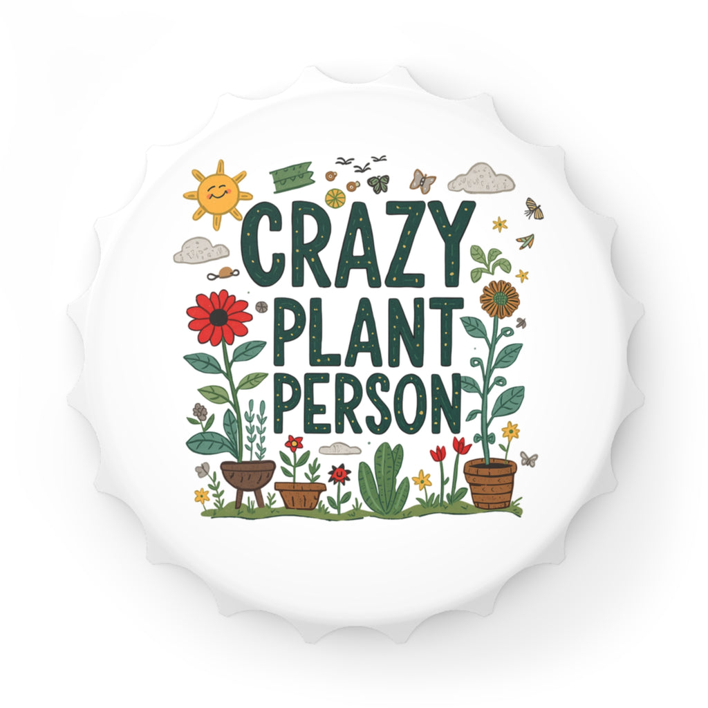 Crazy Plant Person Bottle Opener – Cute Garden Lover Fridge-Magnet Opener