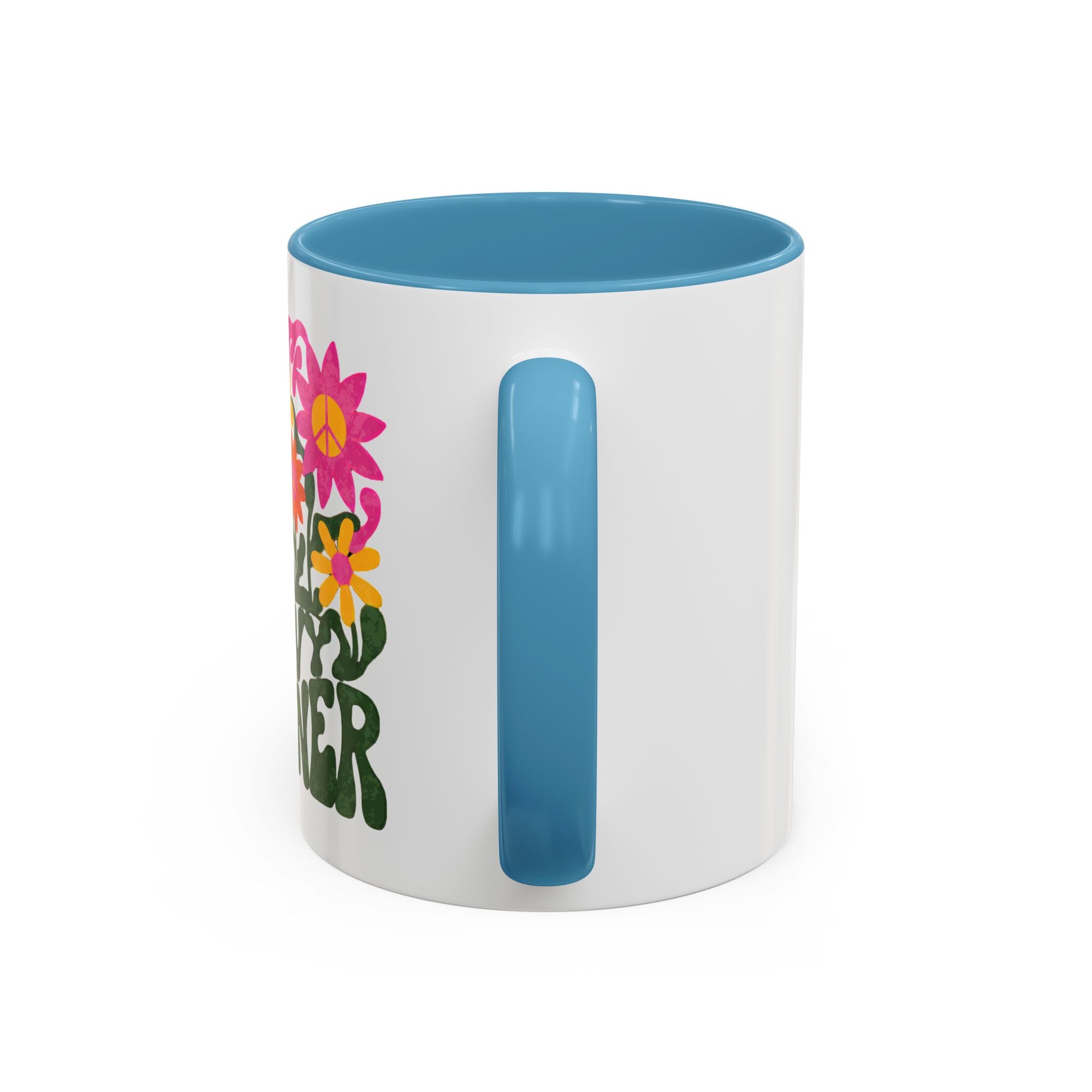 Groovy Gardener Accent Coffee Mug — Retro Floral Plant Lover Gift