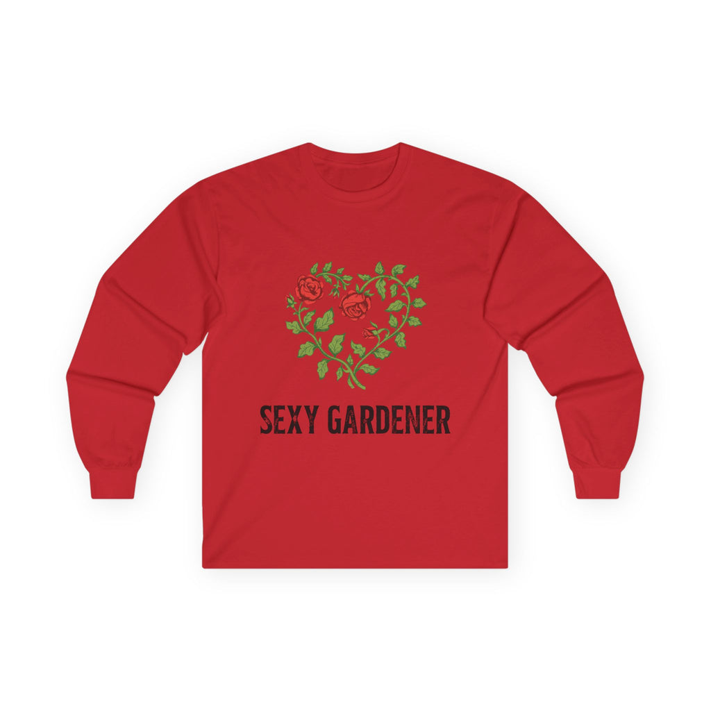 Sexy Gardener Long Sleeve Tee — Floral Heart Garden Lover Shirt