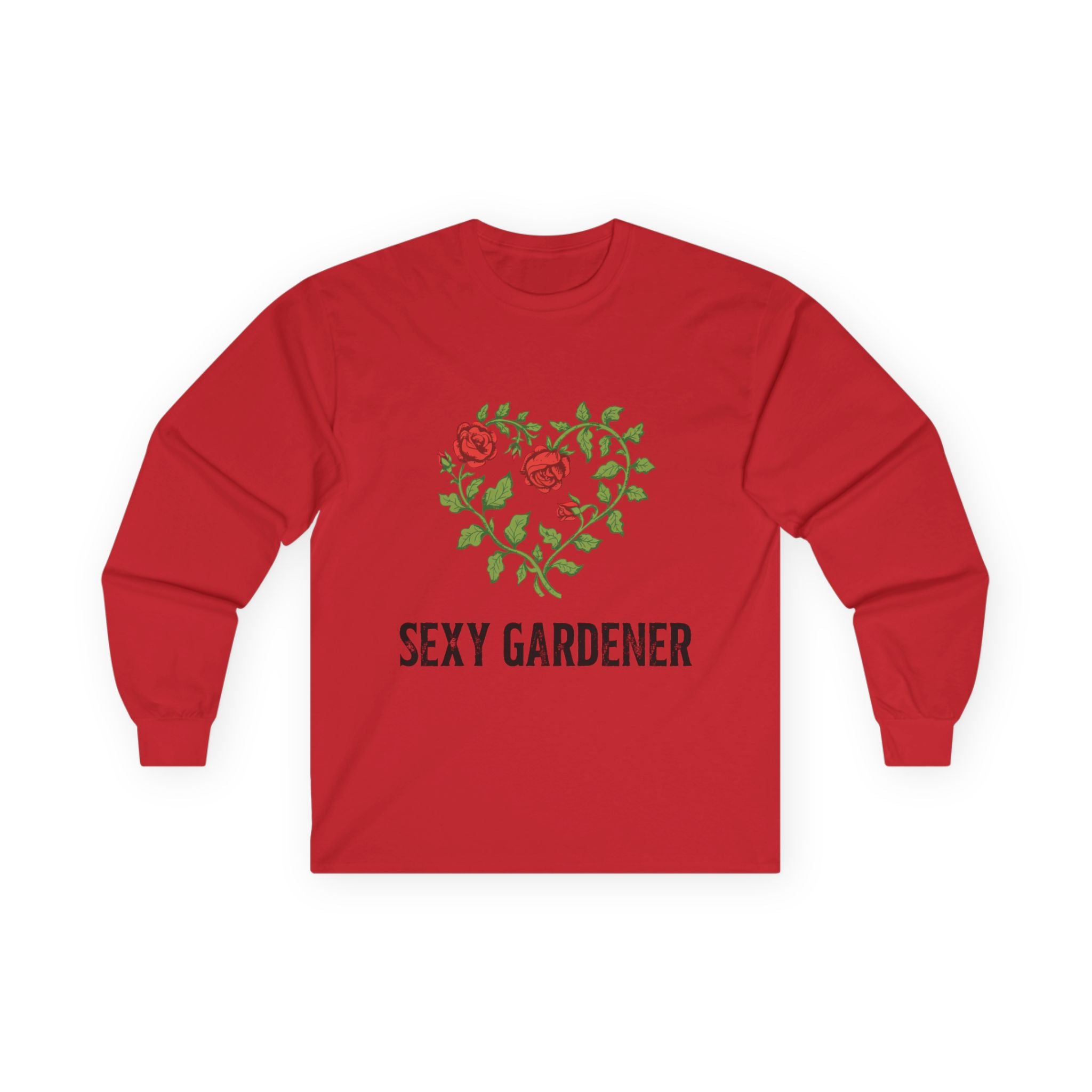 Sexy Gardener Long Sleeve Tee — Floral Heart Garden Lover Shirt