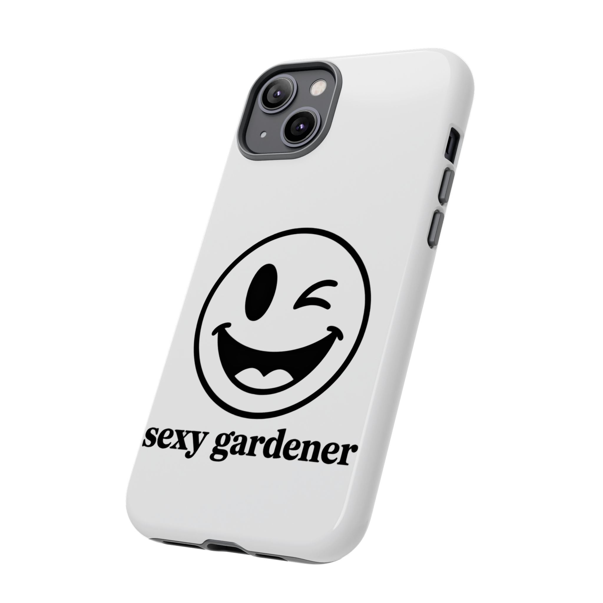 Phone Case — Winking Smiley “sexy gardener” Graphic
