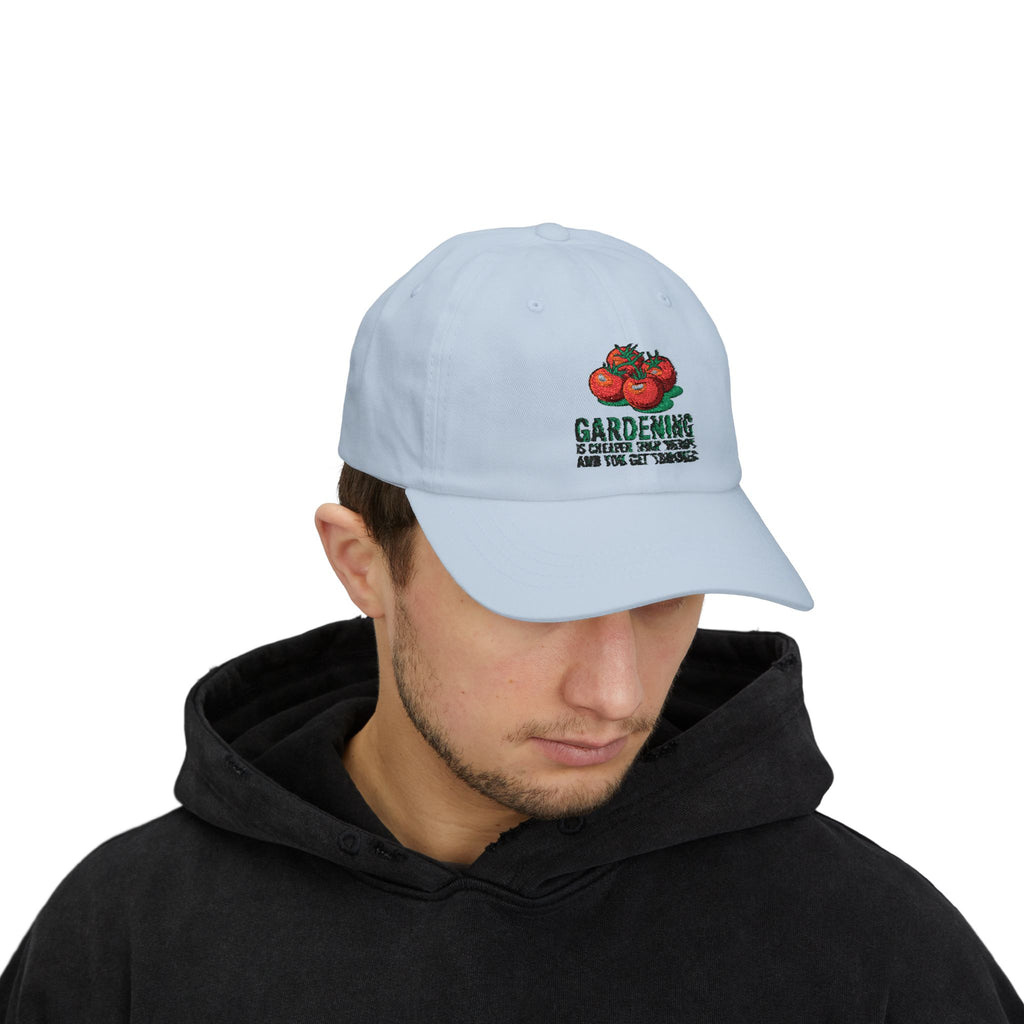 Gardening Is Cheaper Than Therapy Dad Cap — Tomato Gardeners Hat