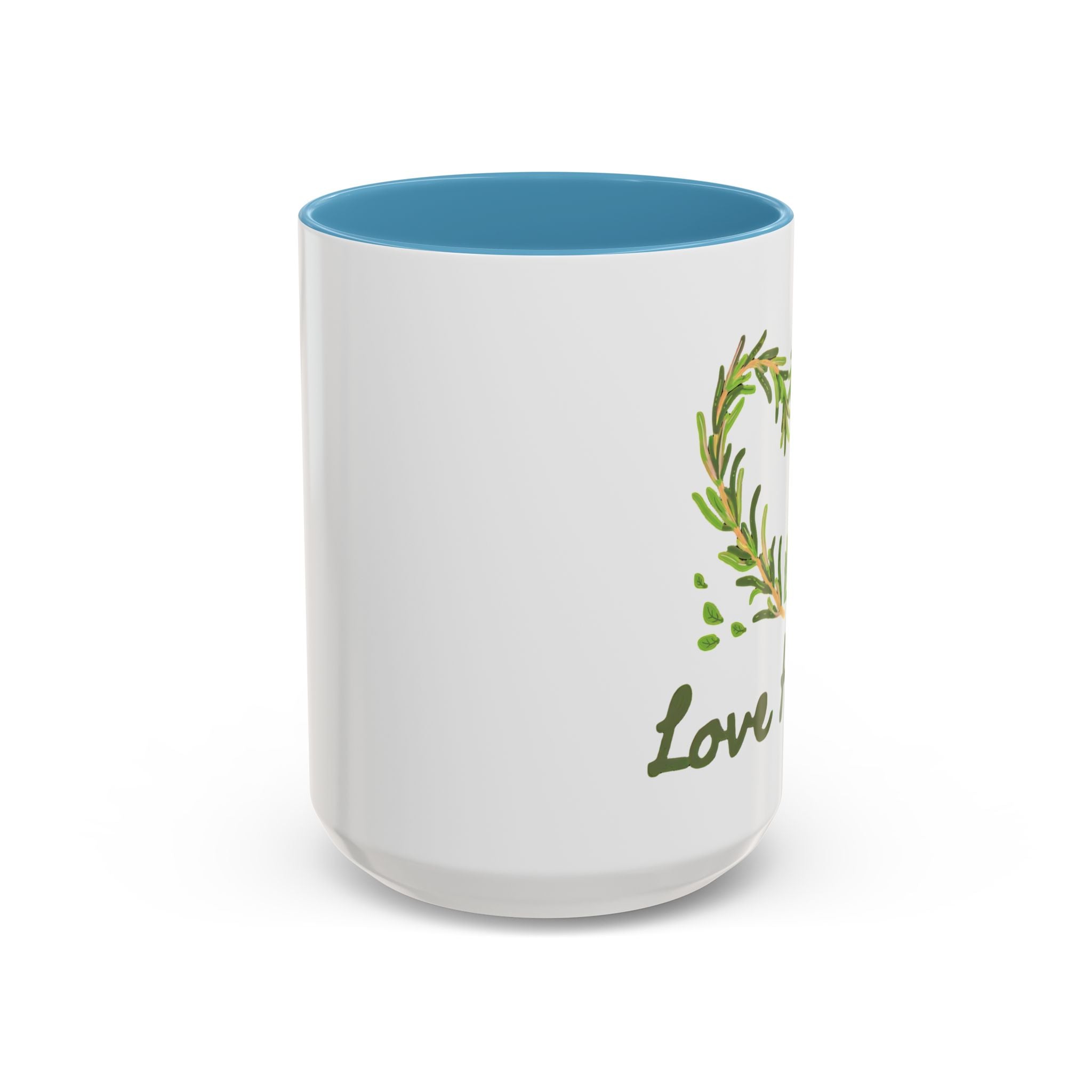 Herb Heart Accent Coffee Mug – “Love Herbs” Botanical Tea & Coffee Cup