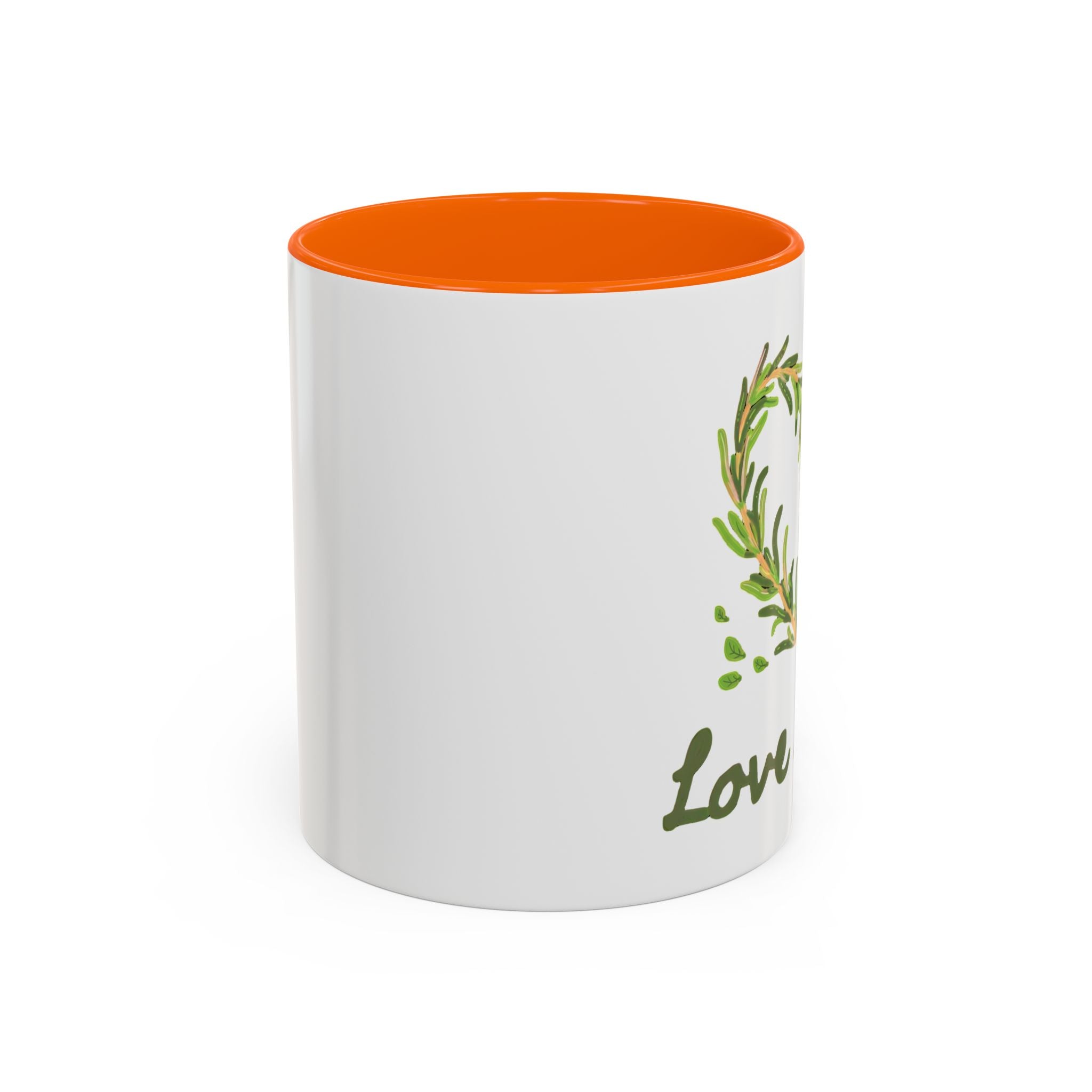 Herb Heart Accent Coffee Mug – “Love Herbs” Botanical Tea & Coffee Cup