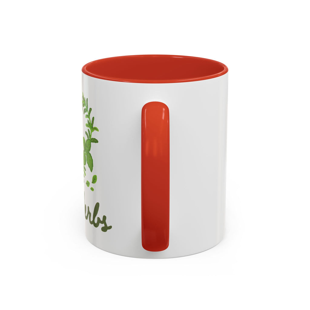 Herb Heart Accent Coffee Mug – “Love Herbs” Botanical Tea & Coffee Cup