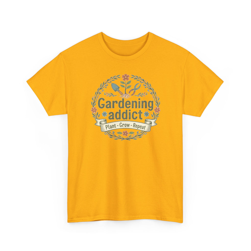 Gardening Addict T-Shirt — Plant Grow Repeat Floral Tee for Gardeners