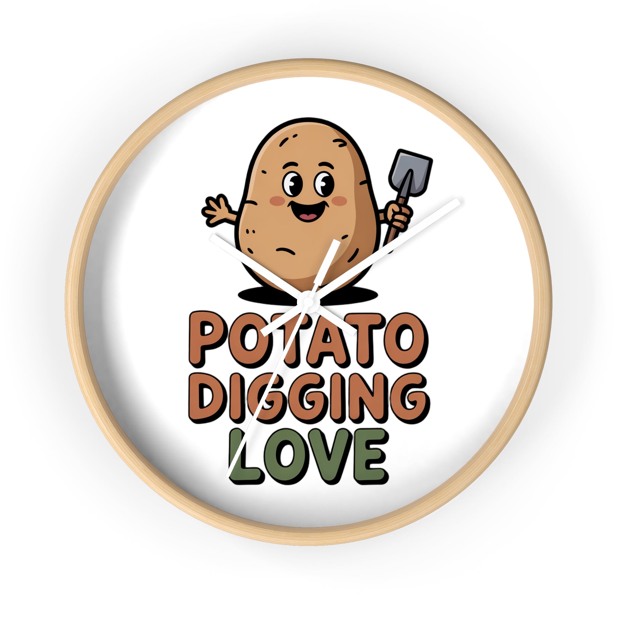 Potato Digging Love Wall Clock — Cute Gardener Kitchen Decor