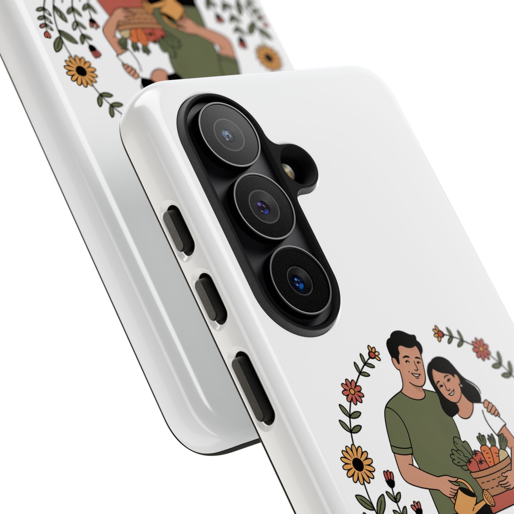 Gardening Love Phone Case — Floral Couple Protective Phone Cover