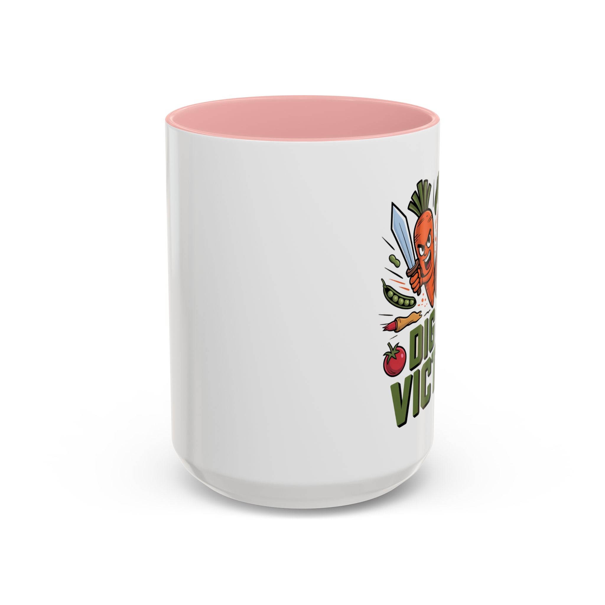 Dig For Victory Coffee Mug — Garden Veggie Cartoon Accent Mug (11/15oz)