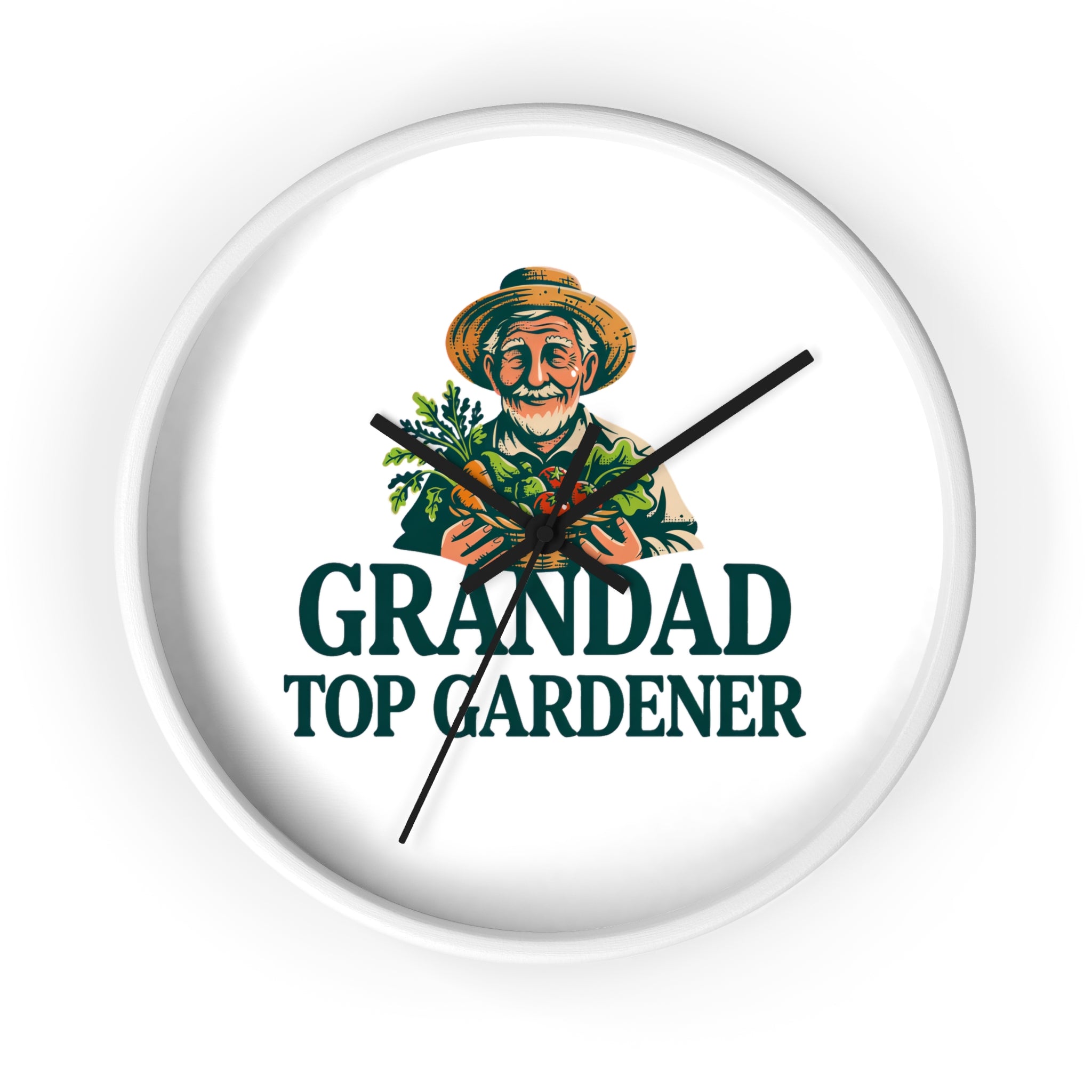 Grandad Top Gardener Wall Clock — Gift for Grandpa, Gardening Lover Decor