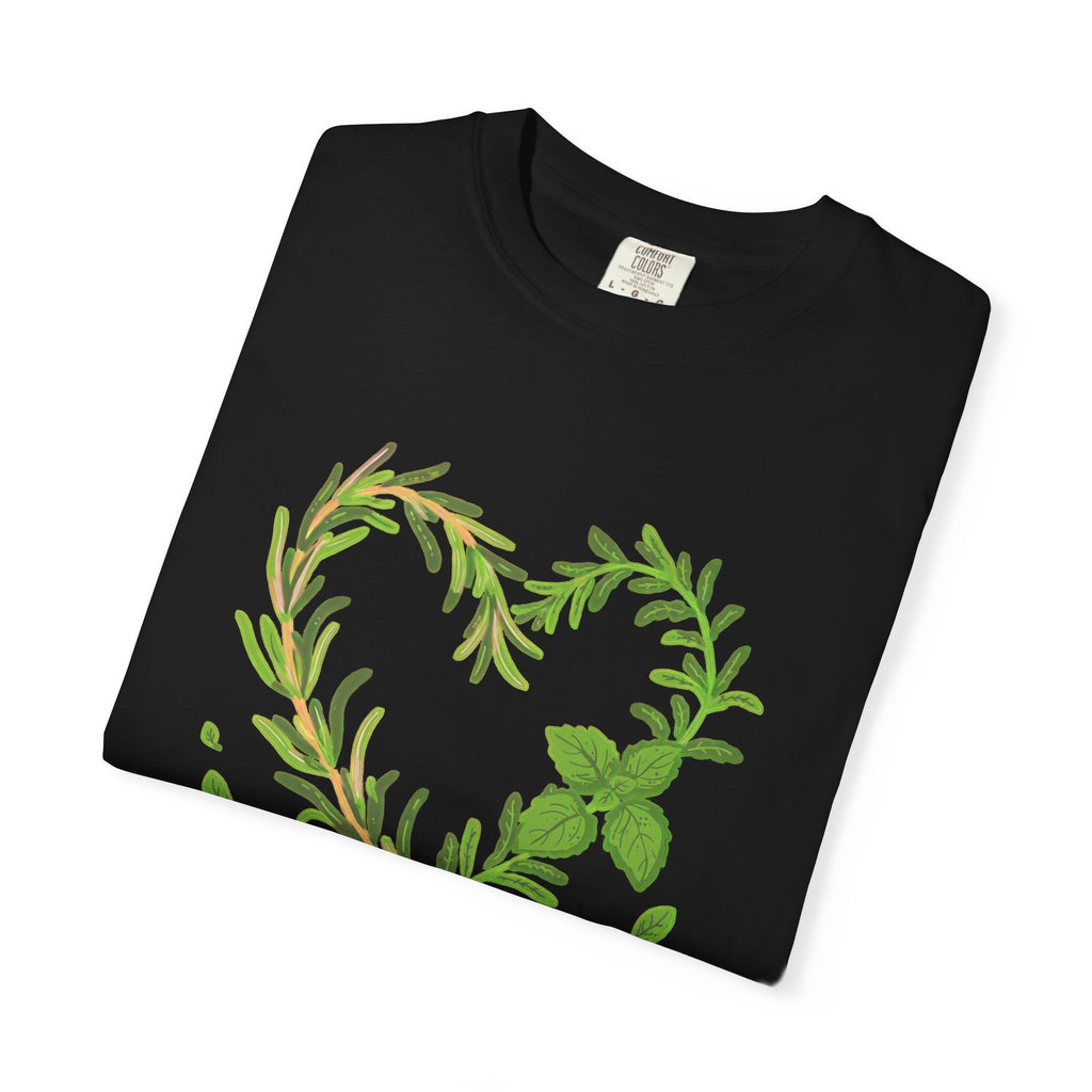 Herb Heart T-Shirt — "Love Herbs" Botanical Garden Tee for Plant Lovers