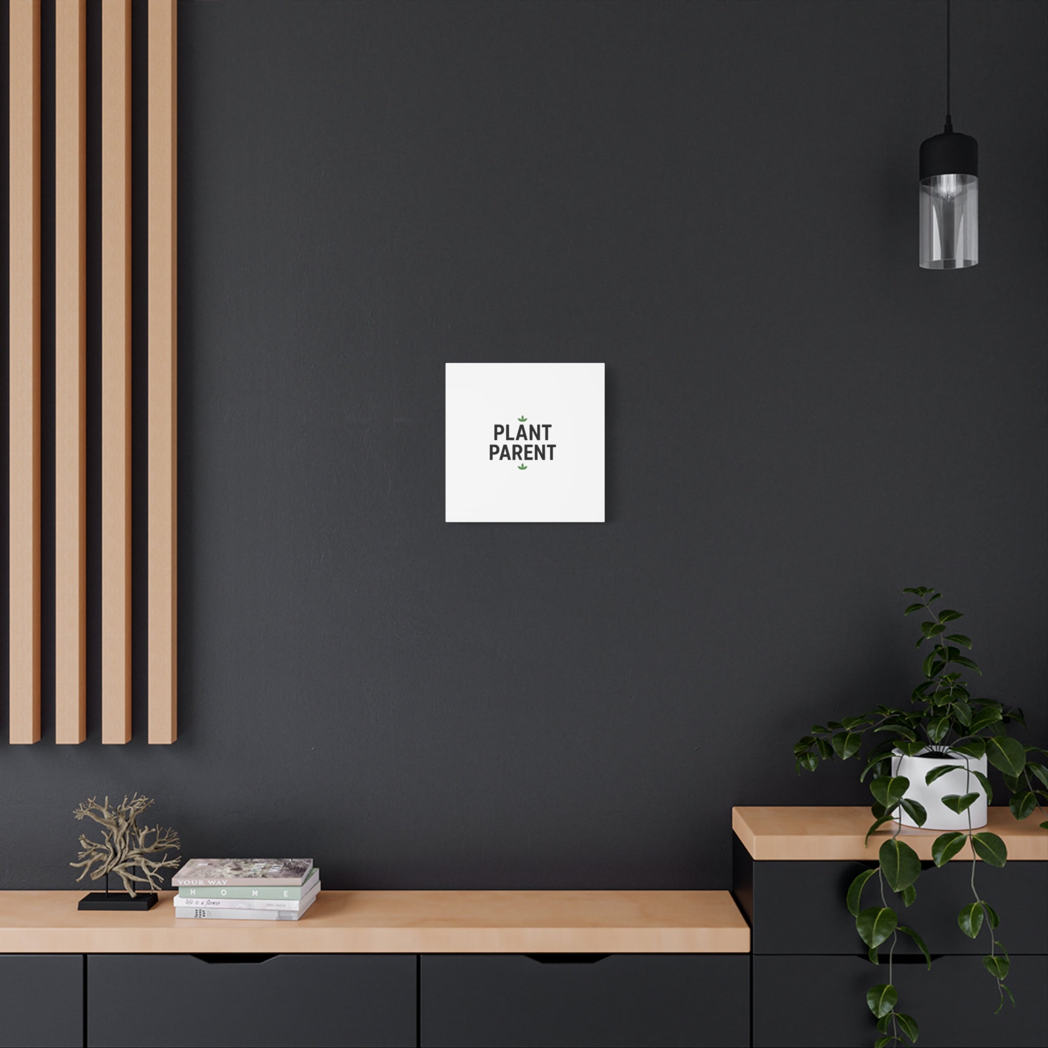 Plant Parent Canvas Wall Art — Minimalist Botanical Typography Print