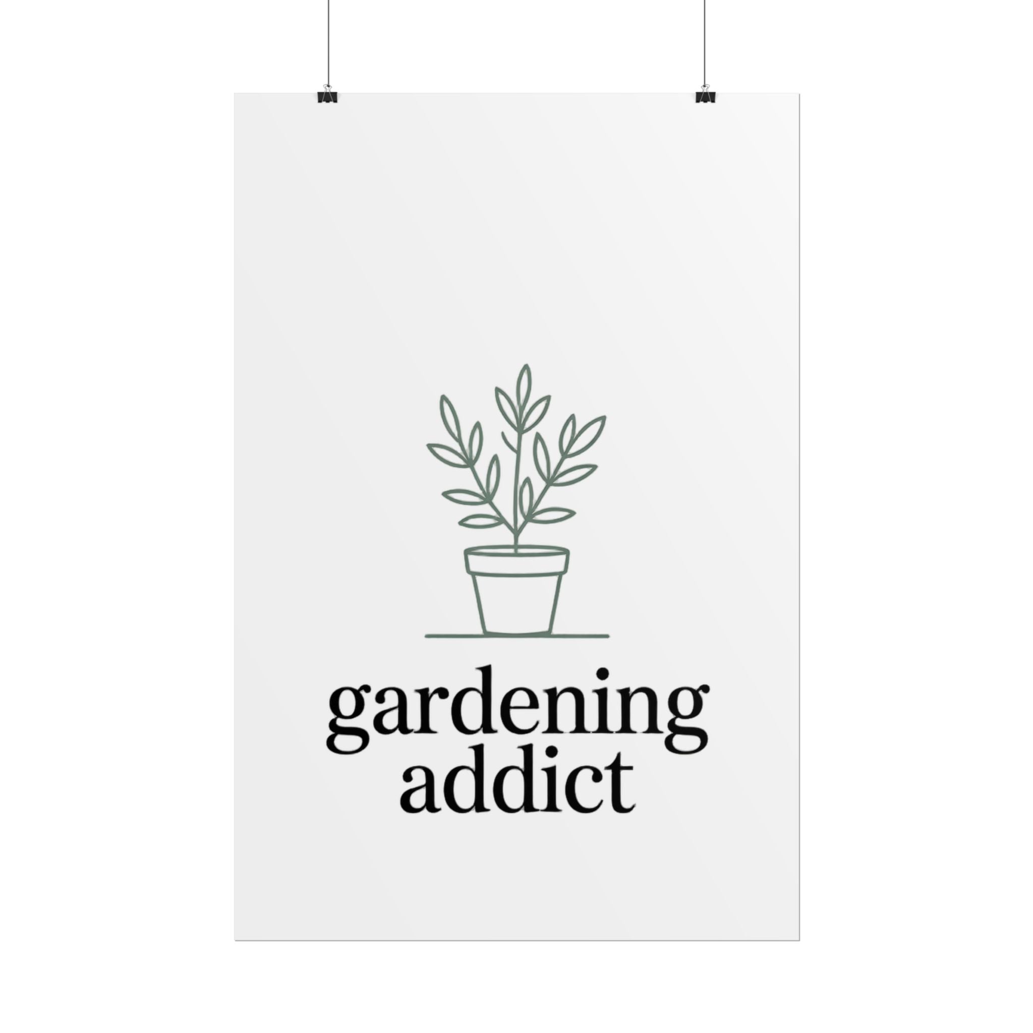 Rolled Poster — 'gardening addict' Minimal Plant Art Poster
