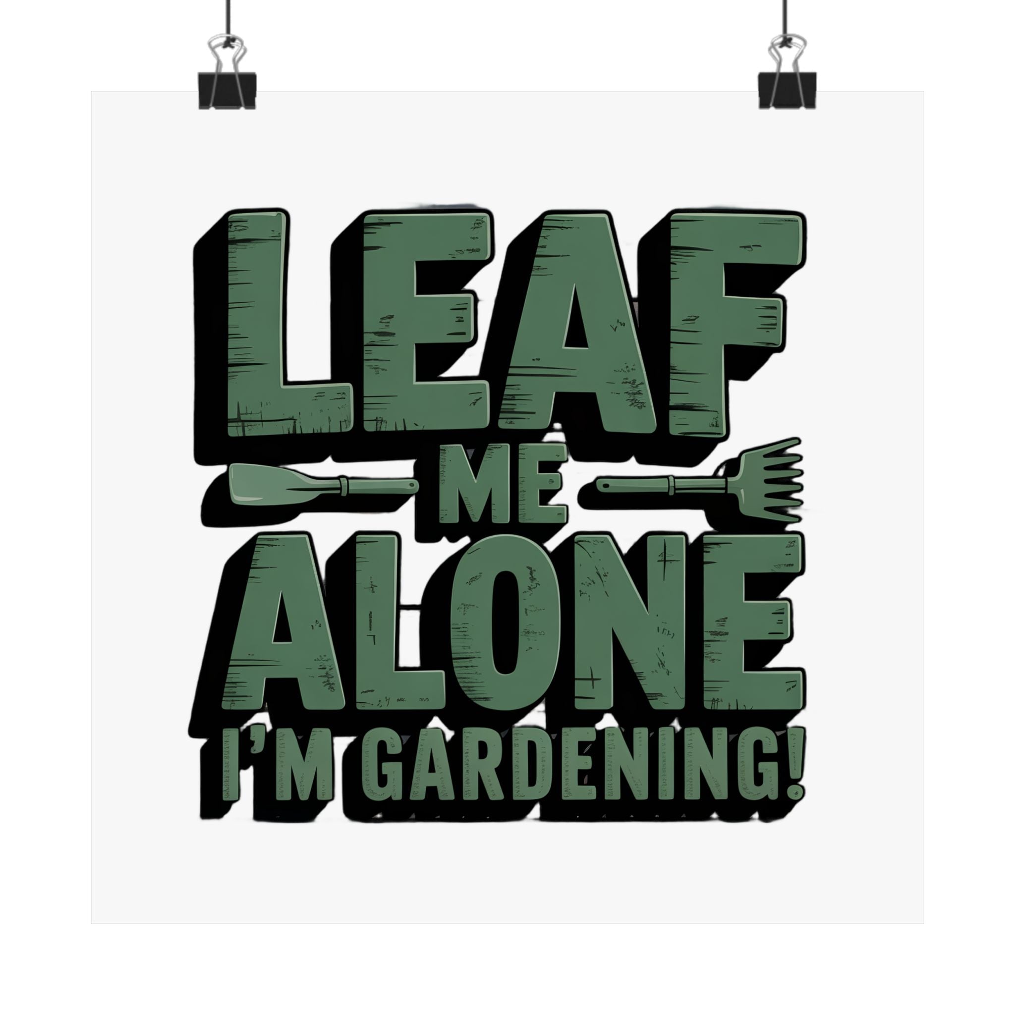 Gardening Poster — "Leaf Me Alone, I'm Gardening" Matte Vertical Print