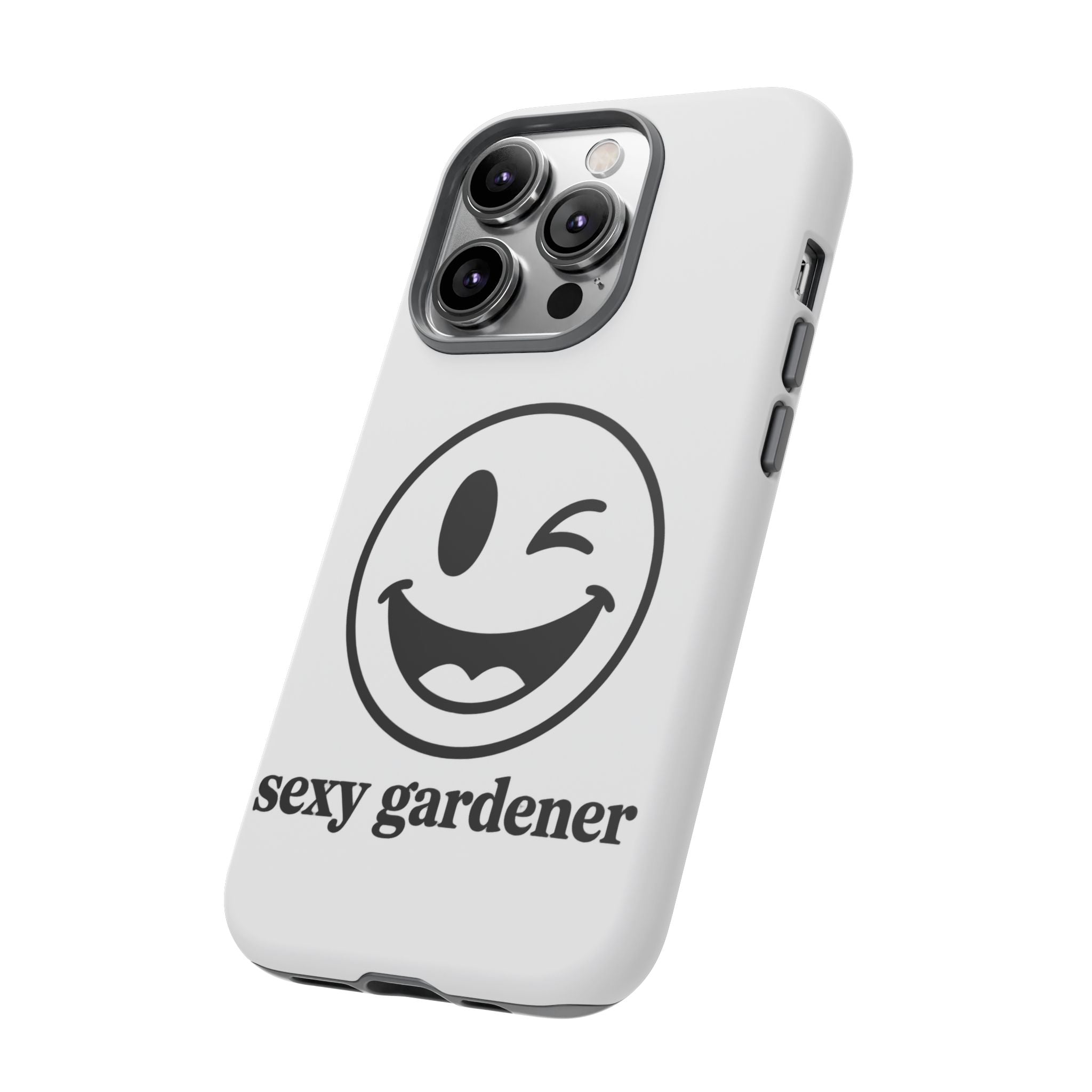 Phone Case — Winking Smiley “sexy gardener” Graphic