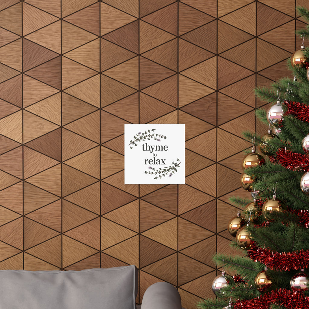 Thyme to Relax Botanical Poster — Calming Kitchen or Spa Wall Art