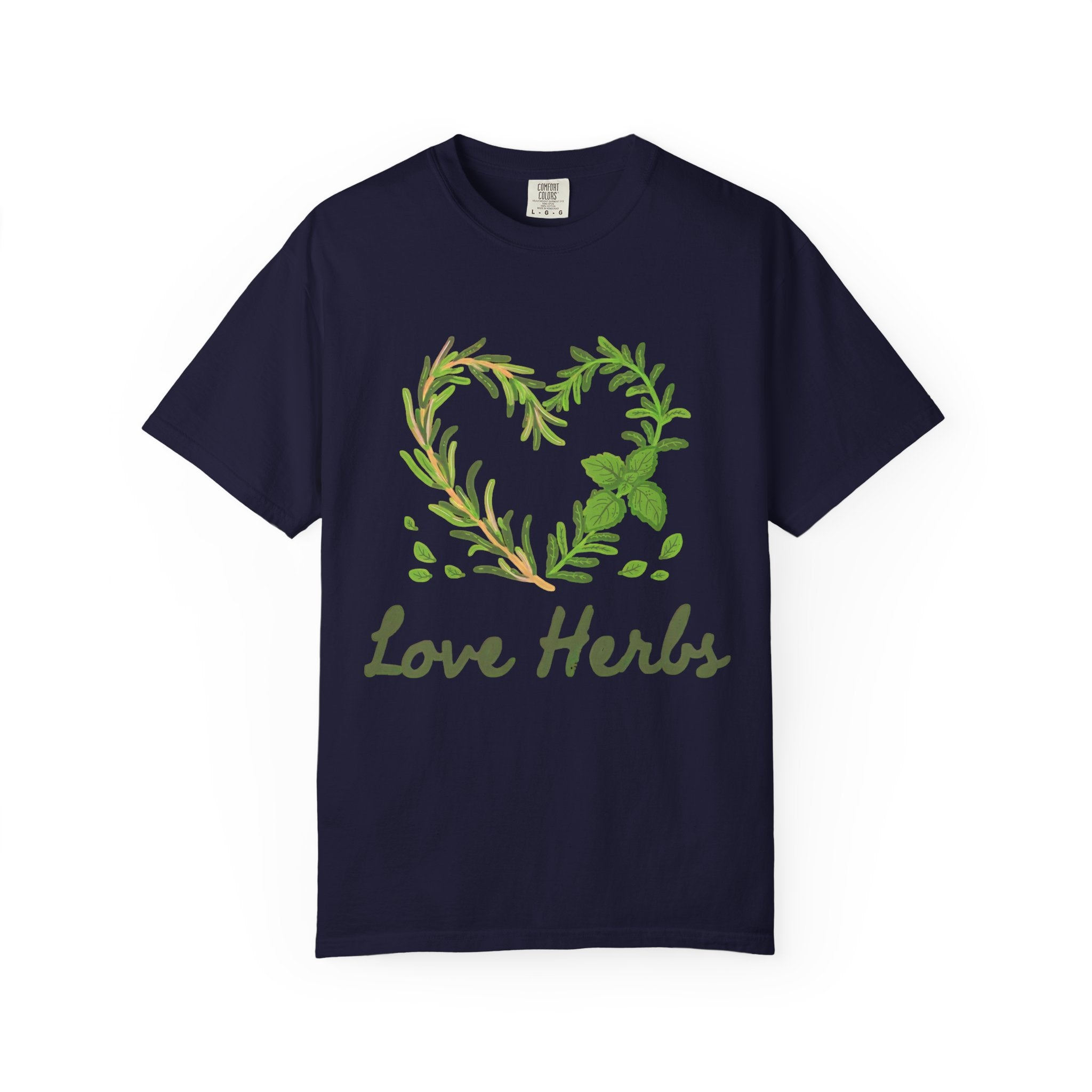 Herb Heart T-Shirt — "Love Herbs" Botanical Garden Tee for Plant Lovers