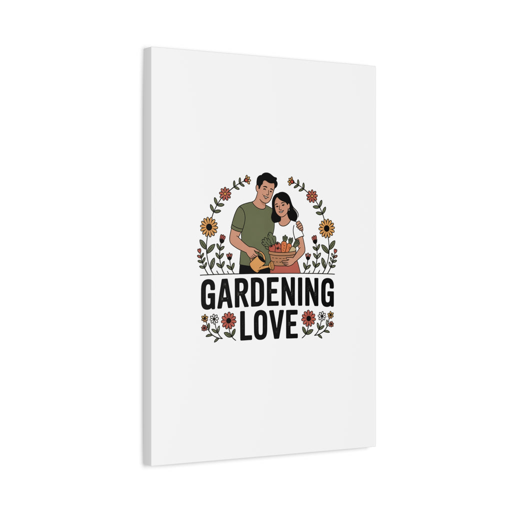 Gardening Love Canvas Print — Couple Gardening Wall Art