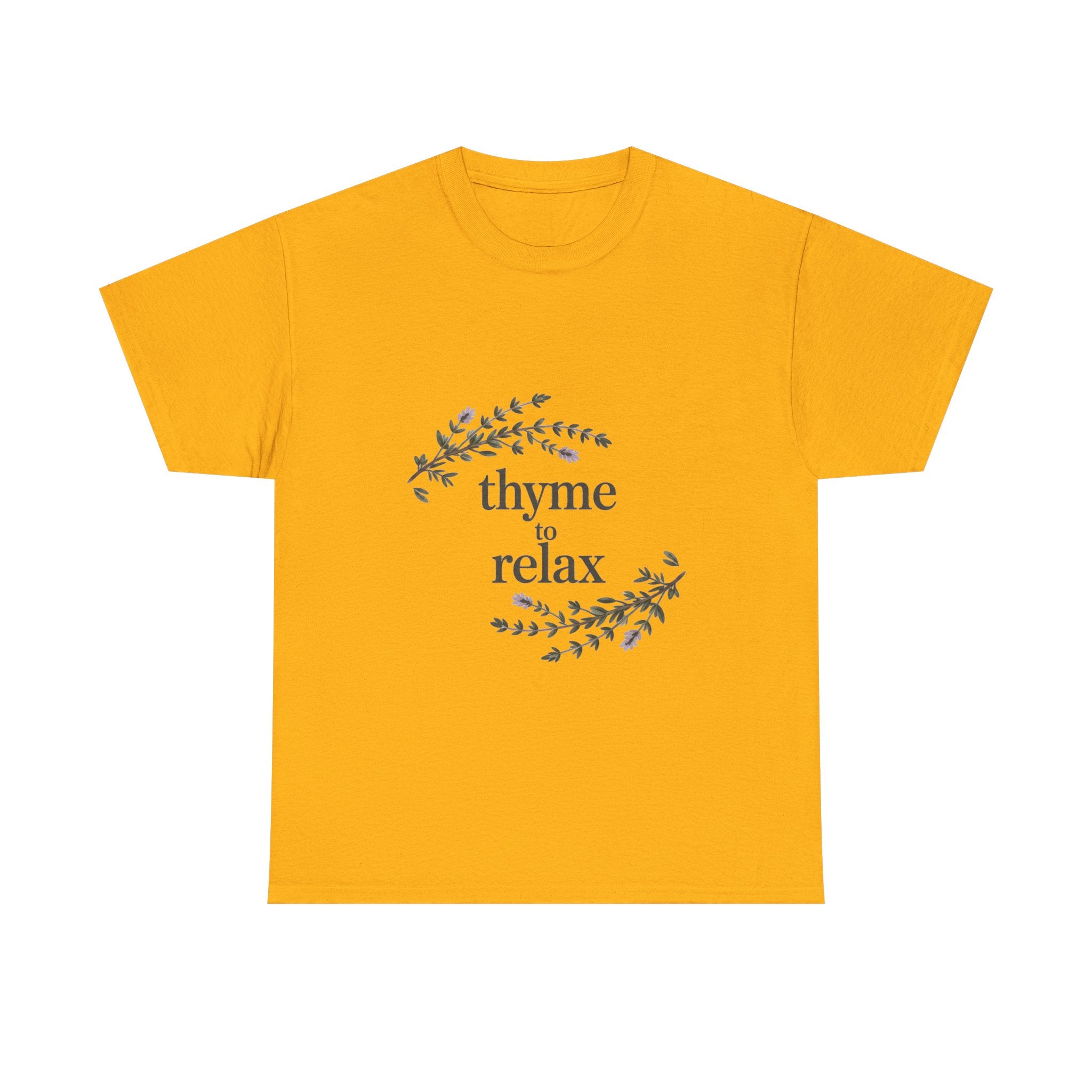 Relax Tee — “Thyme to Relax” Herbal Floral Graphic T-Shirt