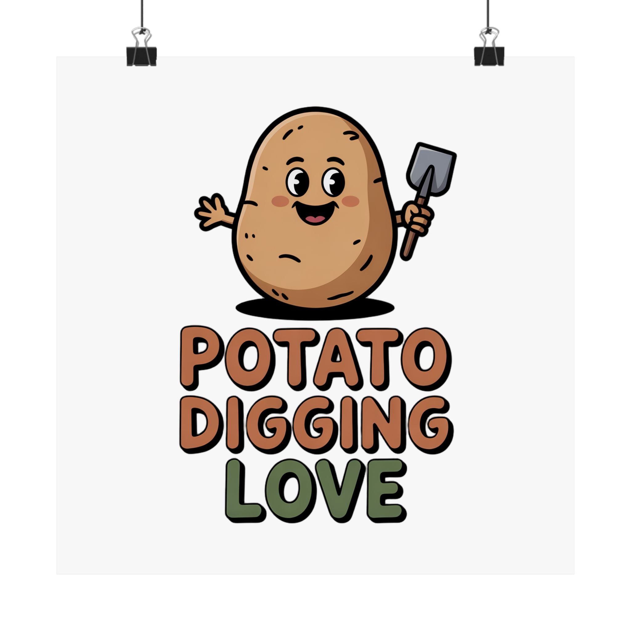 Potato Digging Love Poster — Cute Gardening Wall Art for Gardeners & Veggie Lovers
