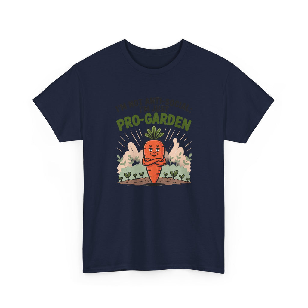 Garden Lover T‑Shirt — "I’m Not Anti-Social, I’m Just Pro-Garden" Cute Carrot Tee