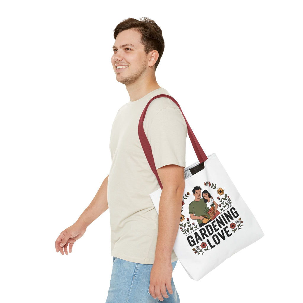 Gardening Love Tote Bag — Floral Couples Gardeners Market Bag