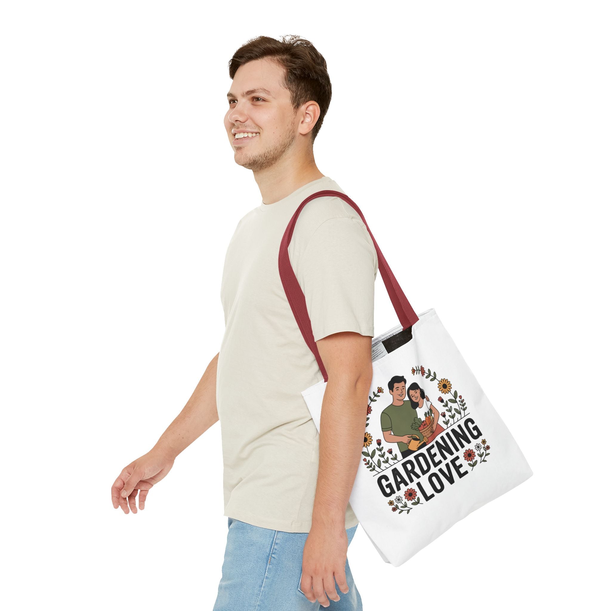 Gardening Love Tote Bag — Floral Couples Gardeners Market Bag