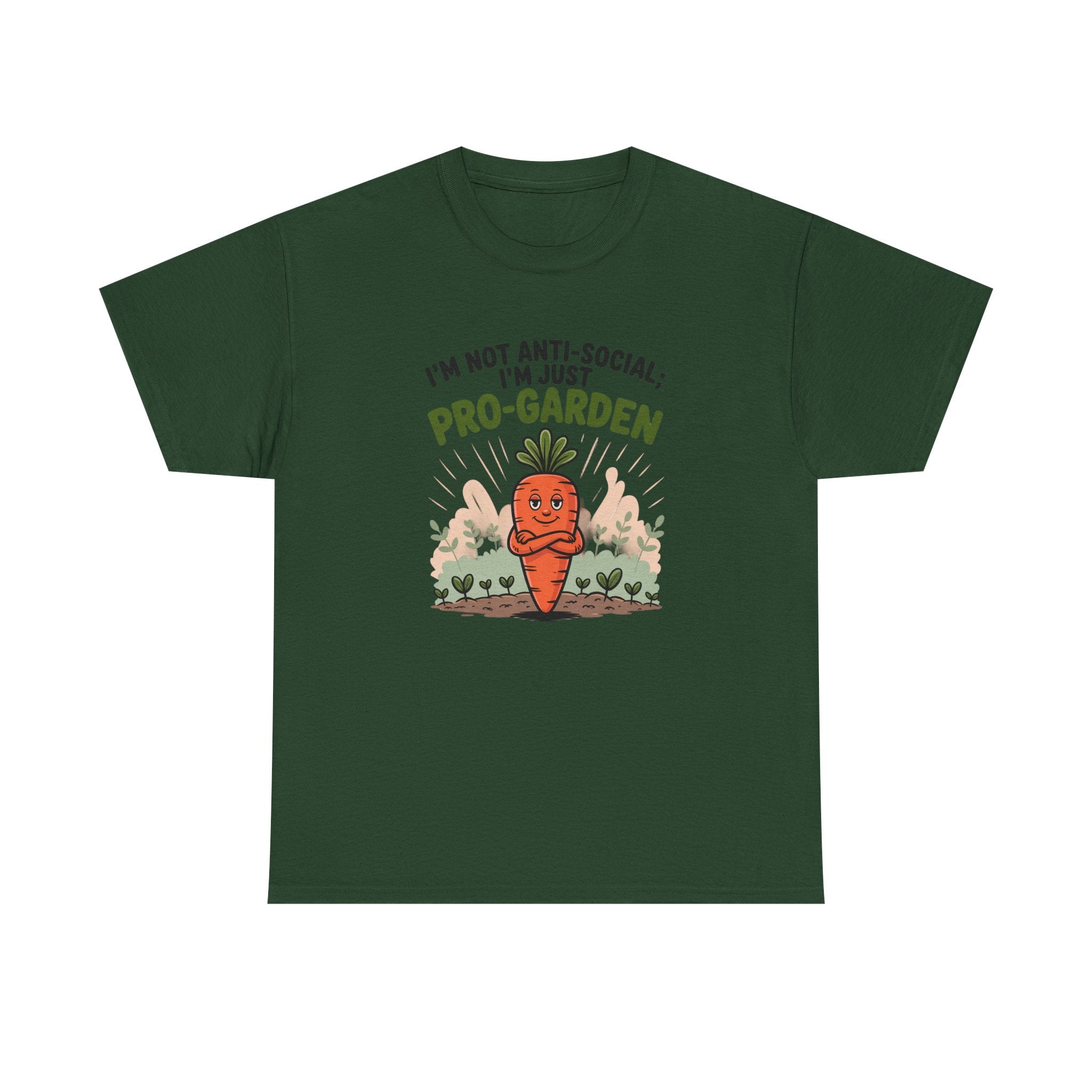 Garden Lover T‑Shirt — "I’m Not Anti-Social, I’m Just Pro-Garden" Cute Carrot Tee