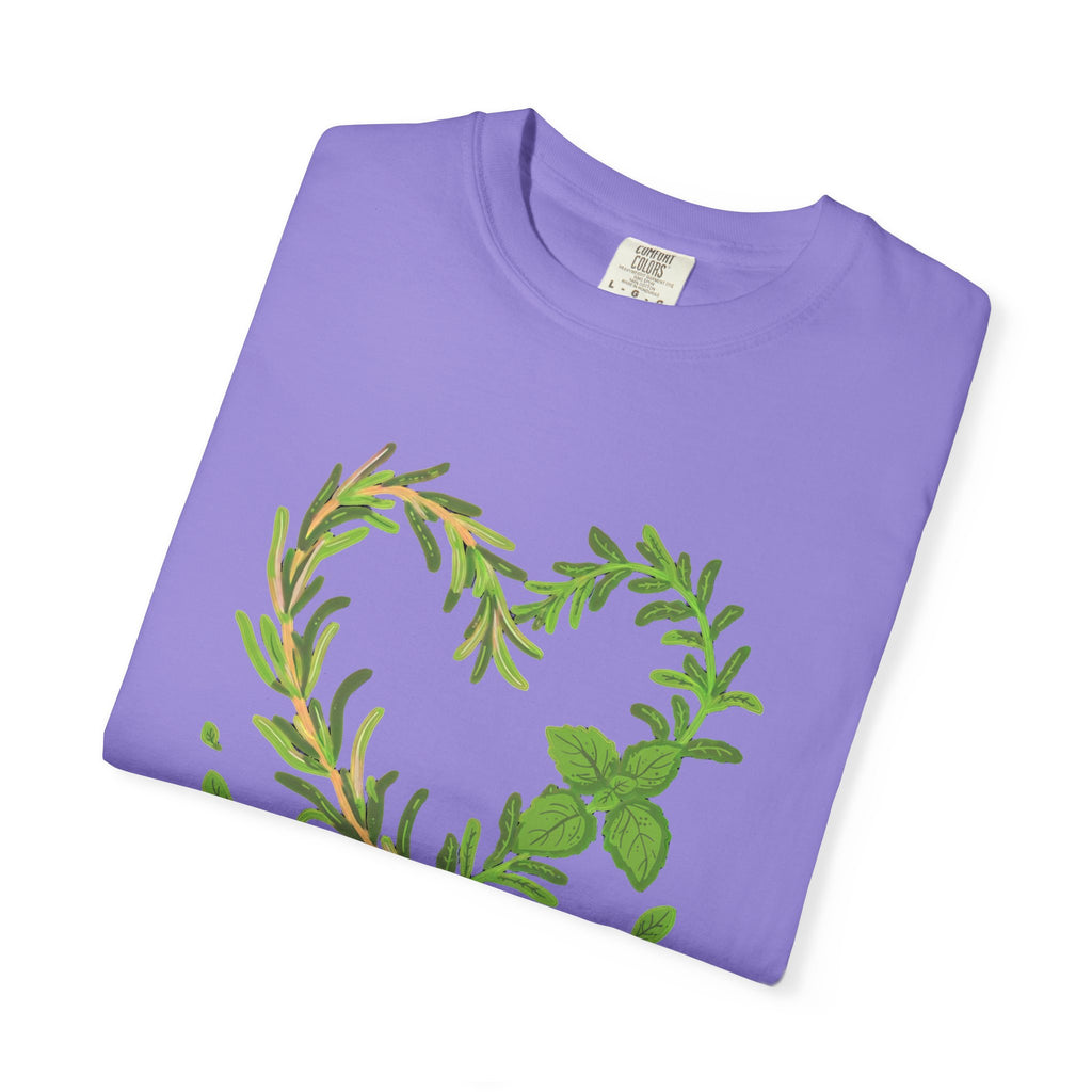 Herb Heart T-Shirt — "Love Herbs" Botanical Garden Tee for Plant Lovers