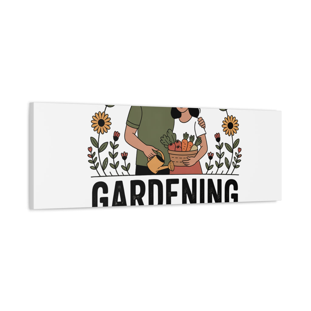 Gardening Love Canvas Print — Couple Gardening Wall Art