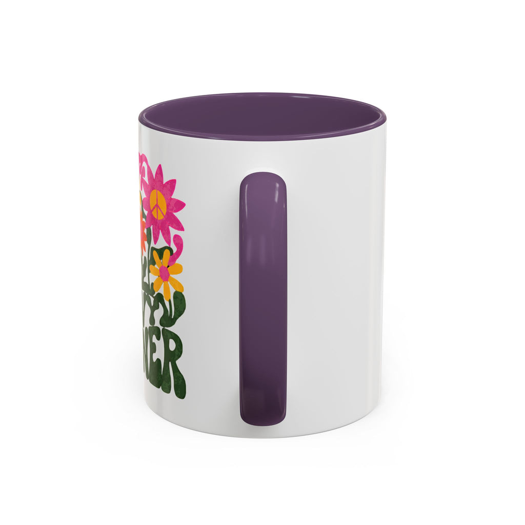Groovy Gardener Accent Coffee Mug — Retro Floral Plant Lover Gift