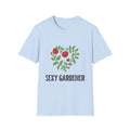 Sexy Gardener Rose Heart T-Shirt — Floral Gardening Tee for Plant Lovers