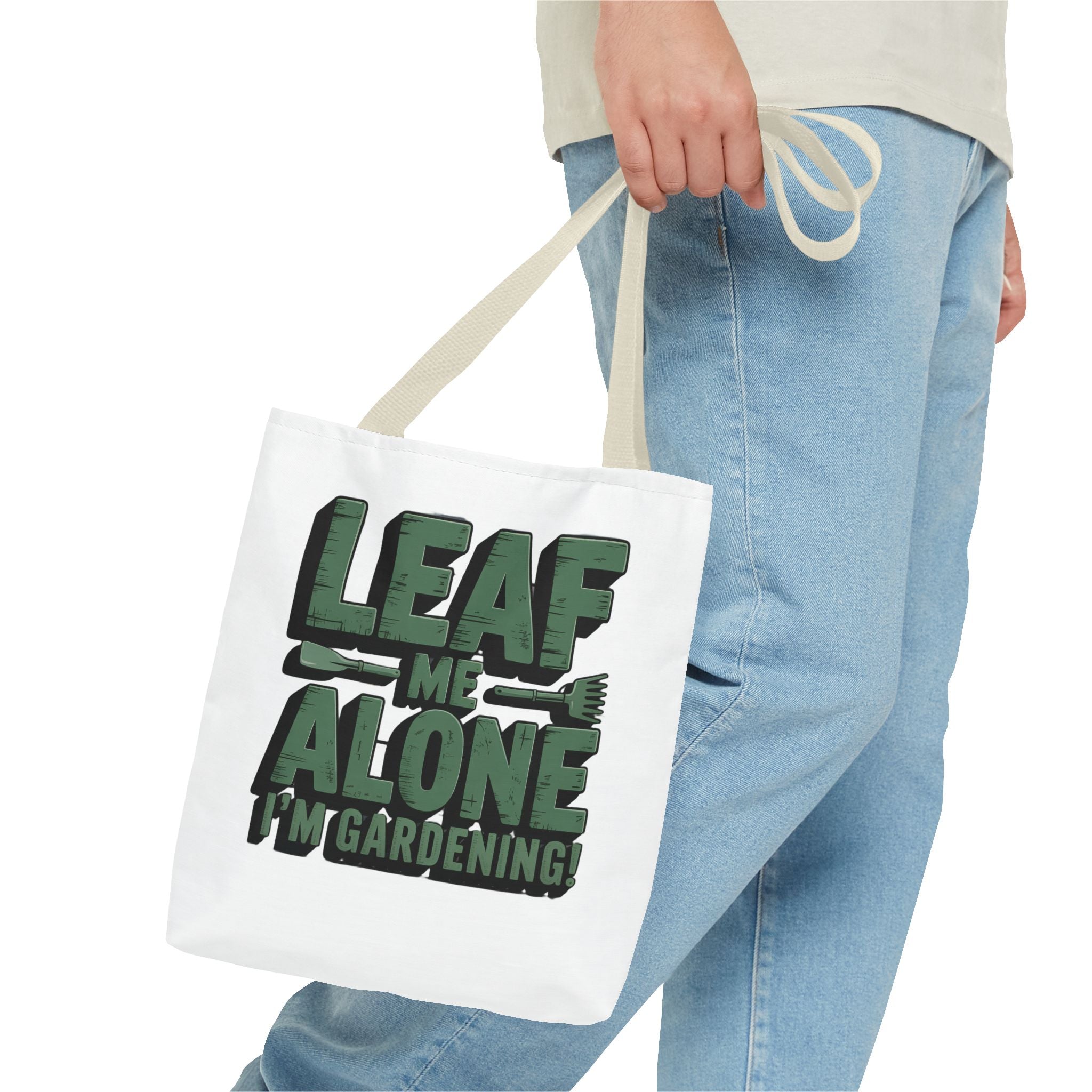 Gardening Tote Bag — "Leaf Me Alone I'm Gardening" Funny Plant Lover Tote