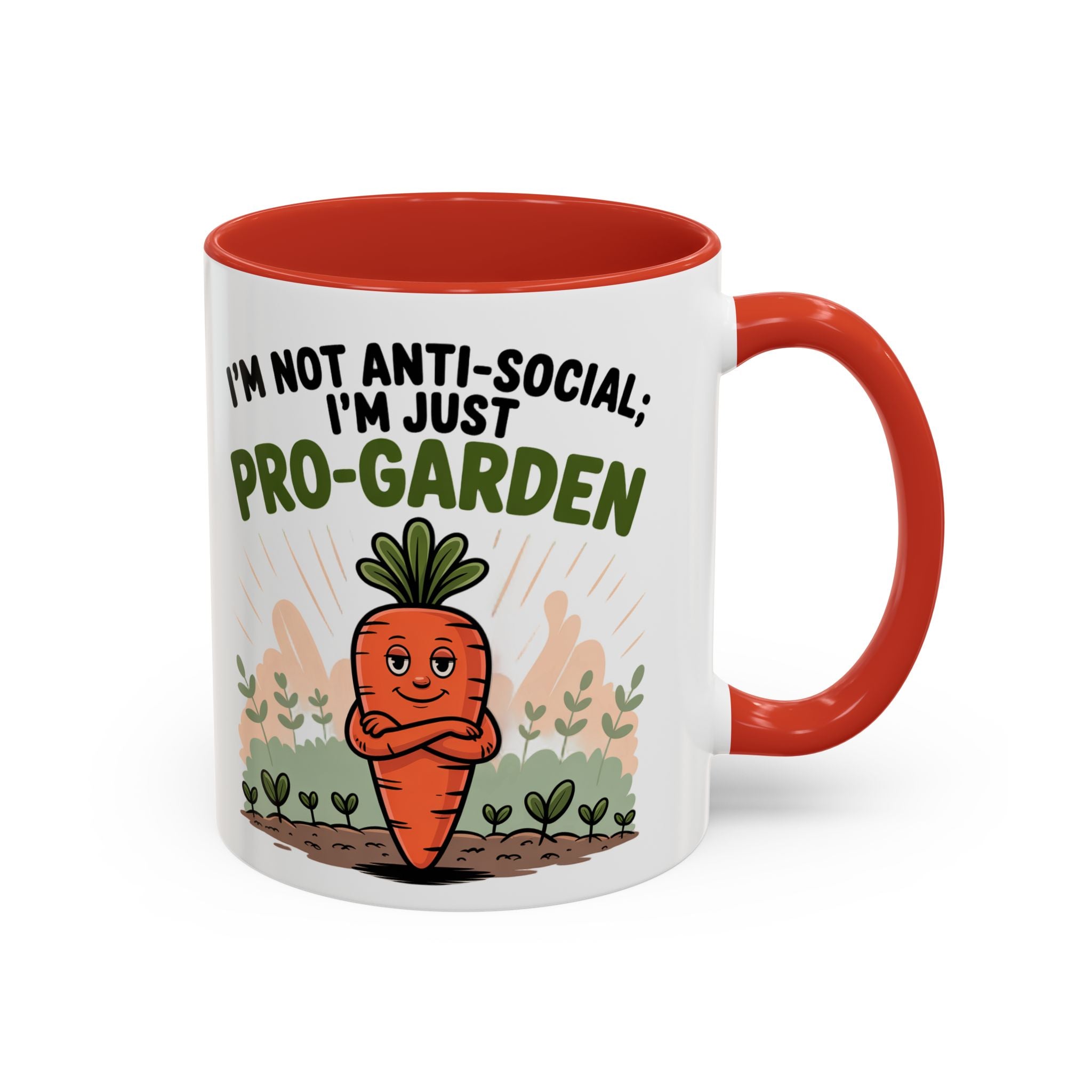 Pro-Garden Coffee Mug – "I'm Not Anti-Social; I'm Just Pro-Garden" Accent Mug