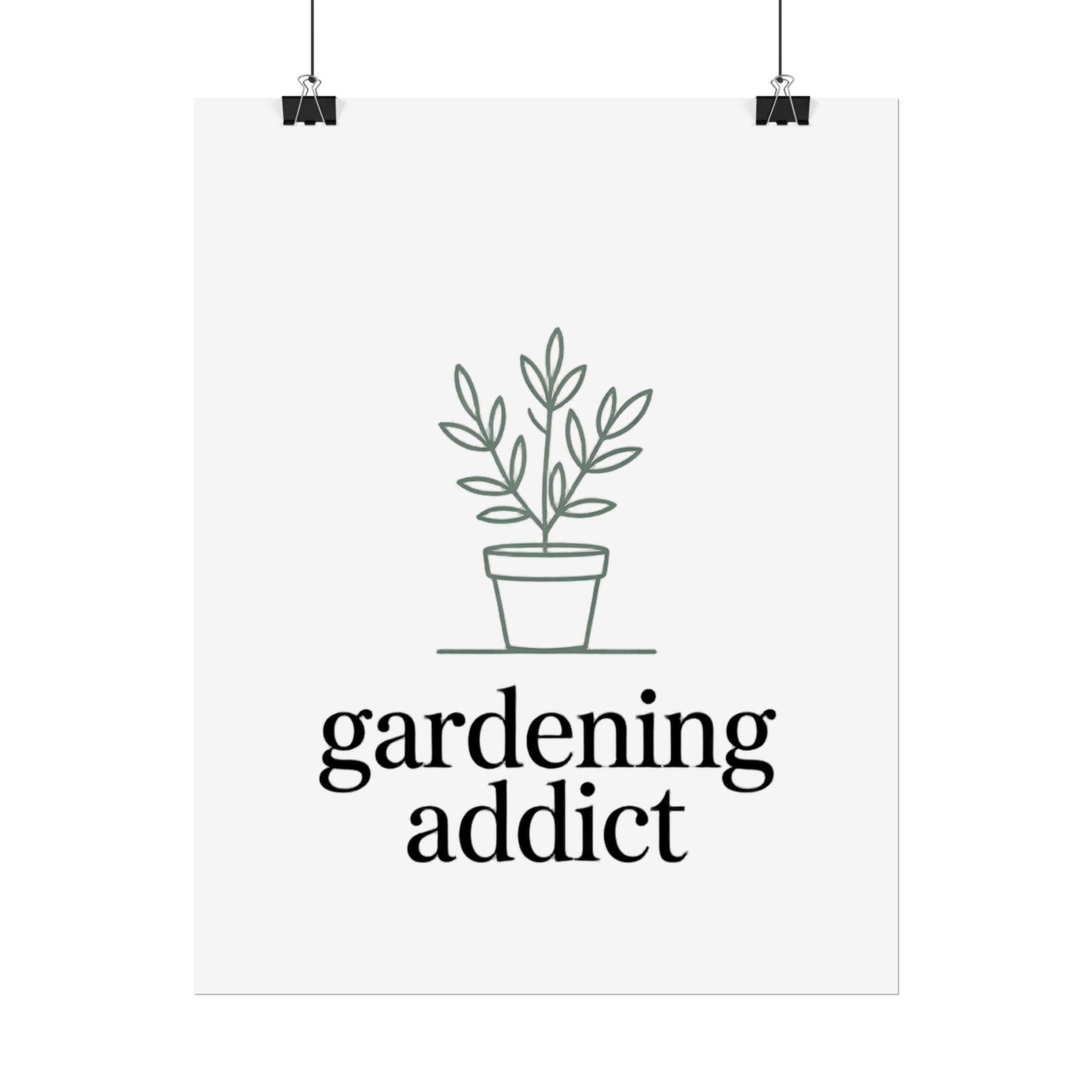 Rolled Poster — 'gardening addict' Minimal Plant Art Poster