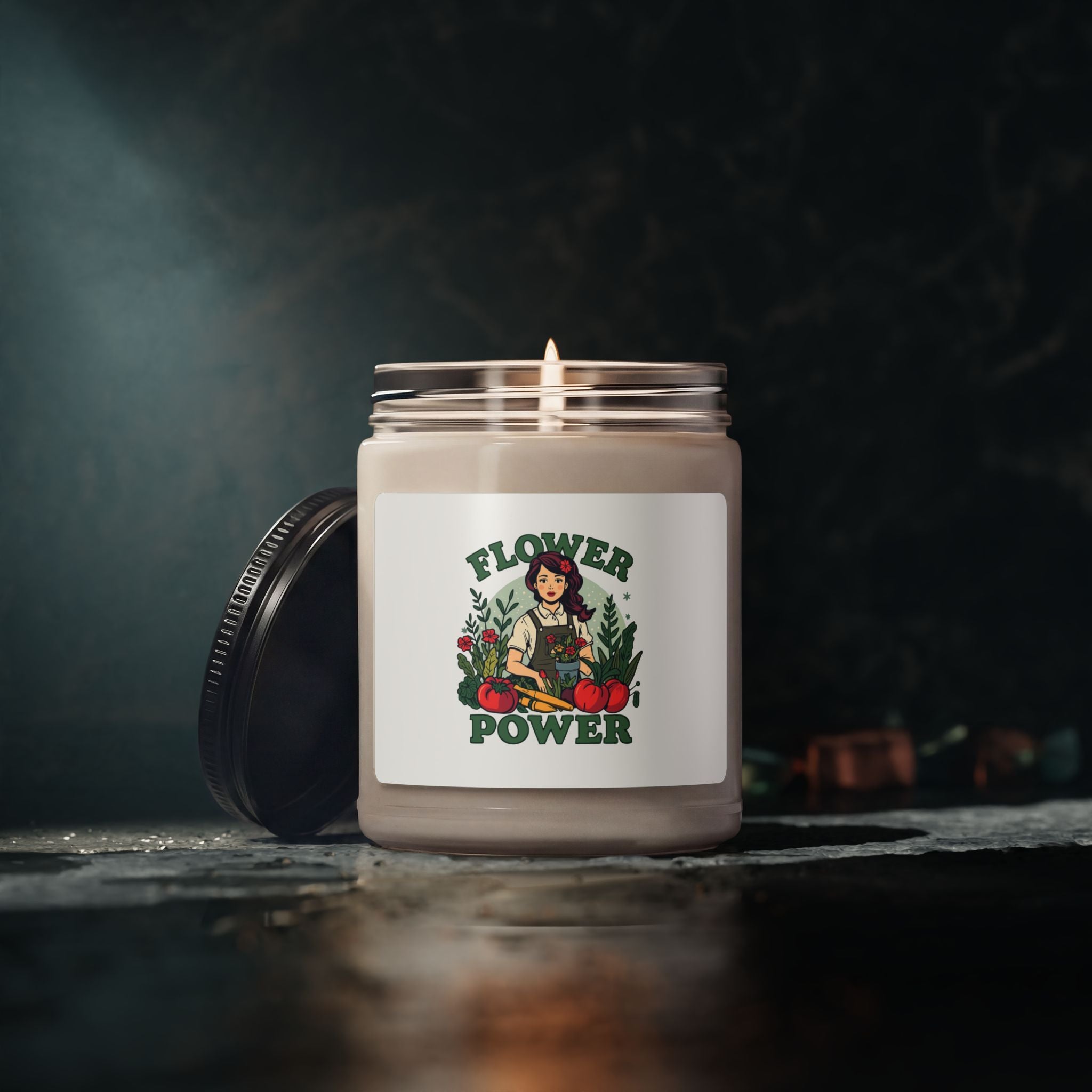 Flower Power Scented Soy Candle — 9oz Botanical Aromatherapy Jar