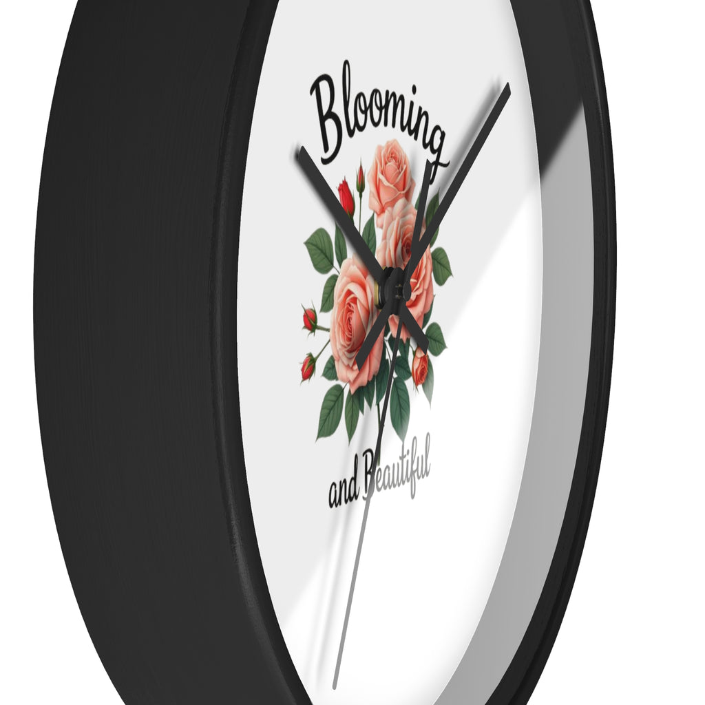 Blooming and Beautiful Wall Clock — Floral Rose Decorative Home Clock