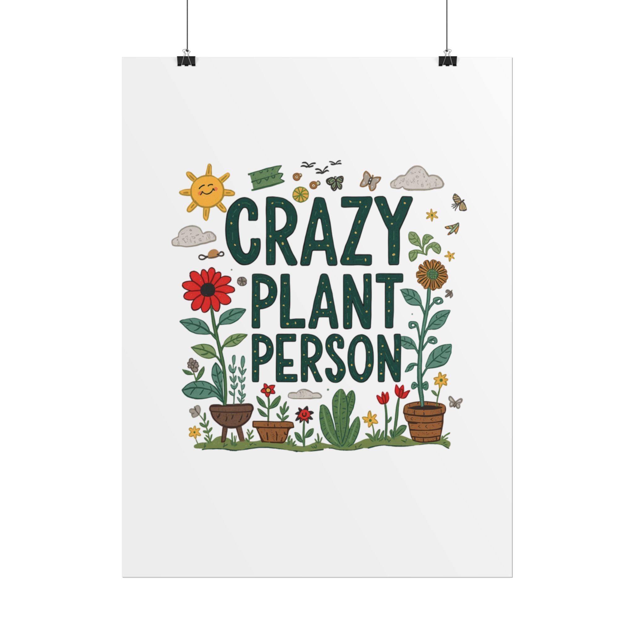 Crazy Plant Person Poster
