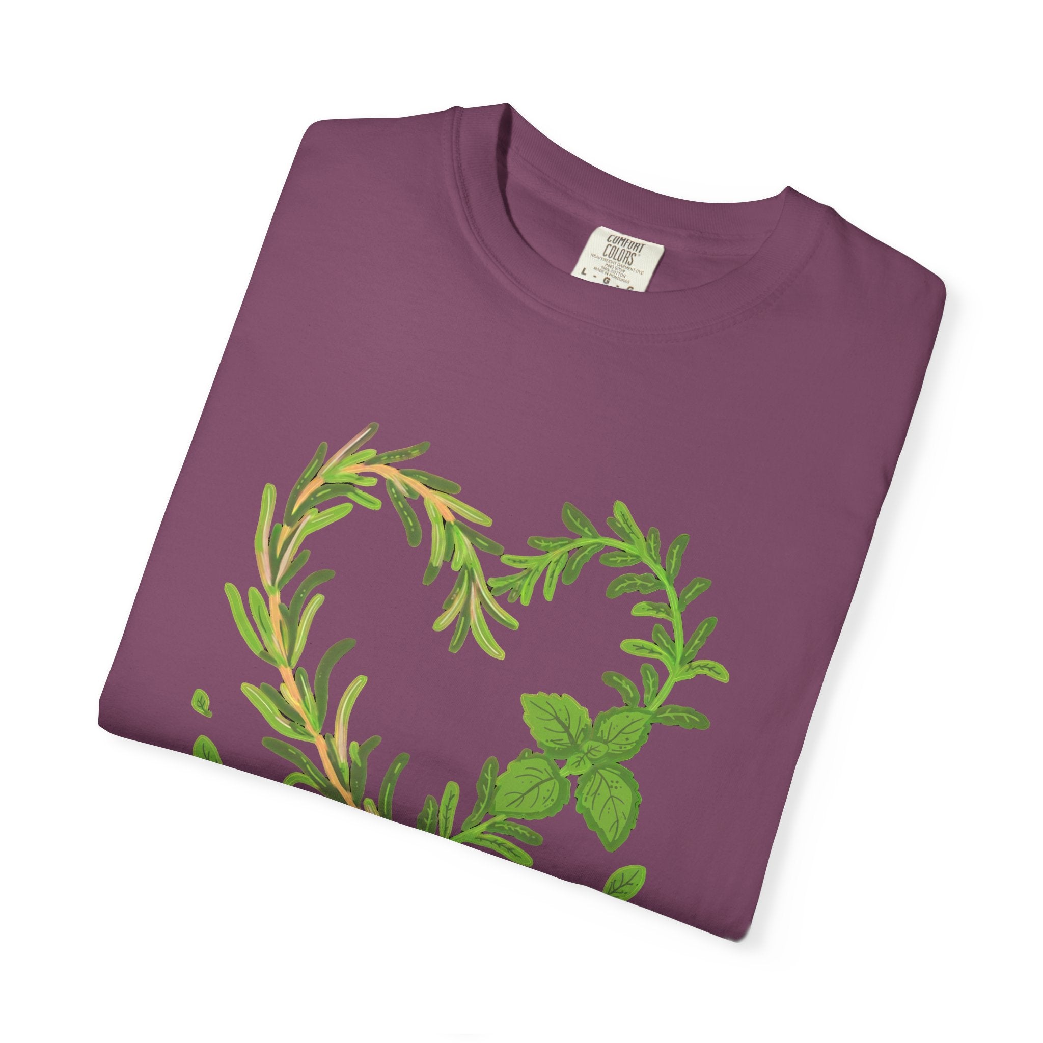 Herb Heart T-Shirt — "Love Herbs" Botanical Garden Tee for Plant Lovers